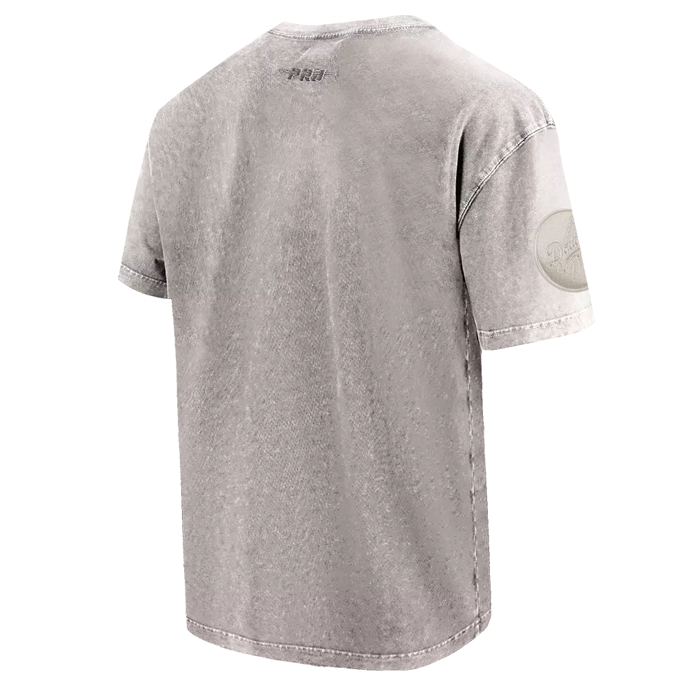 Pro Standard Men's MLB Los Angeles Dodgers Washed Classic Enzyme CJ Drop Shoulder Tee - Slate Grey - SLATE GREY