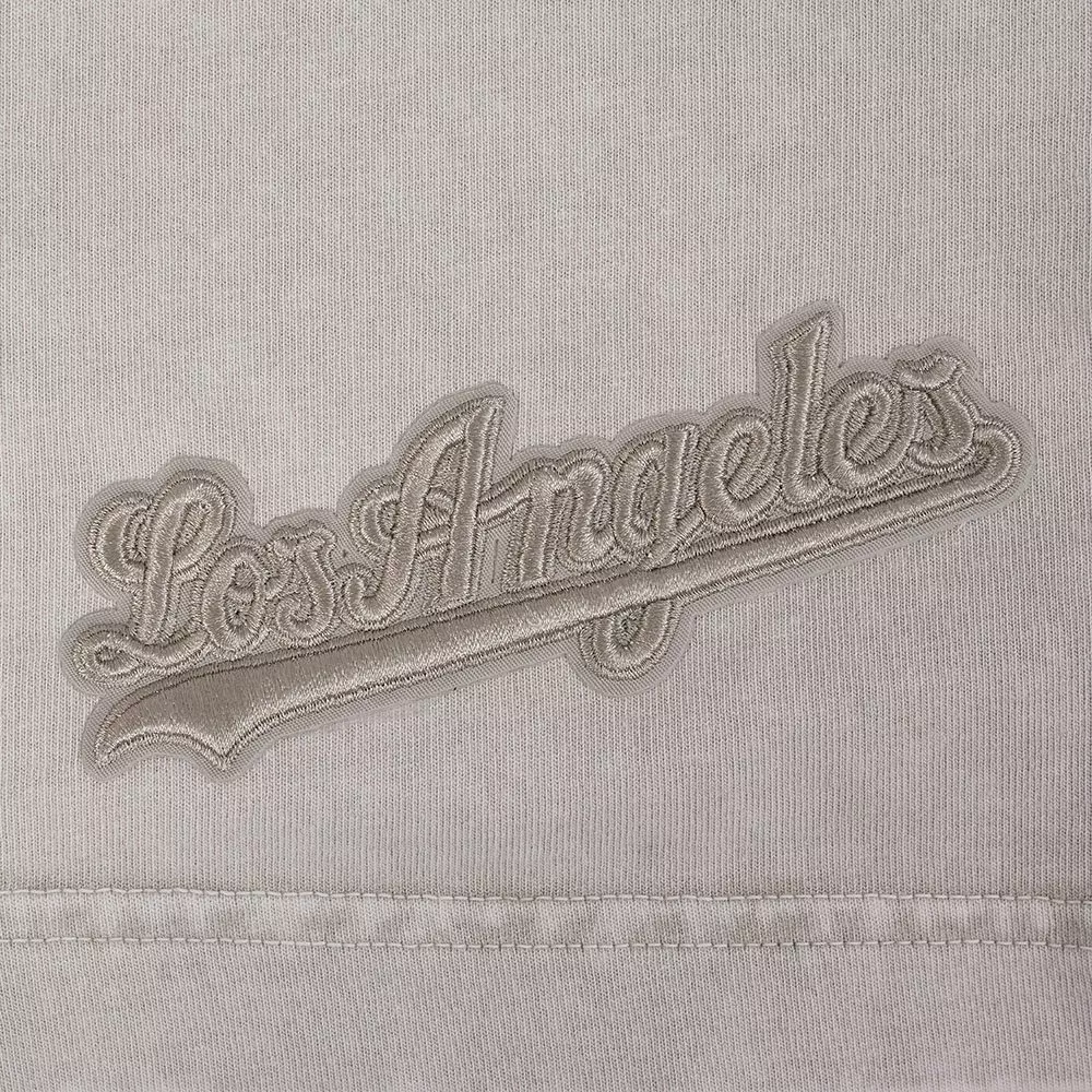 Pro Standard Men's MLB Los Angeles Dodgers Washed Classic Enzyme CJ Drop Shoulder Tee - Slate Grey - SLATE GREY