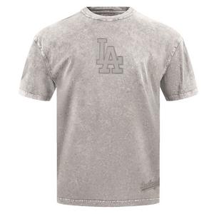 Pro Standard Men's MLB Los Angeles Dodgers Washed Classic Enzyme CJ Drop Shoulder Tee - Slate Grey - SLATE GREY