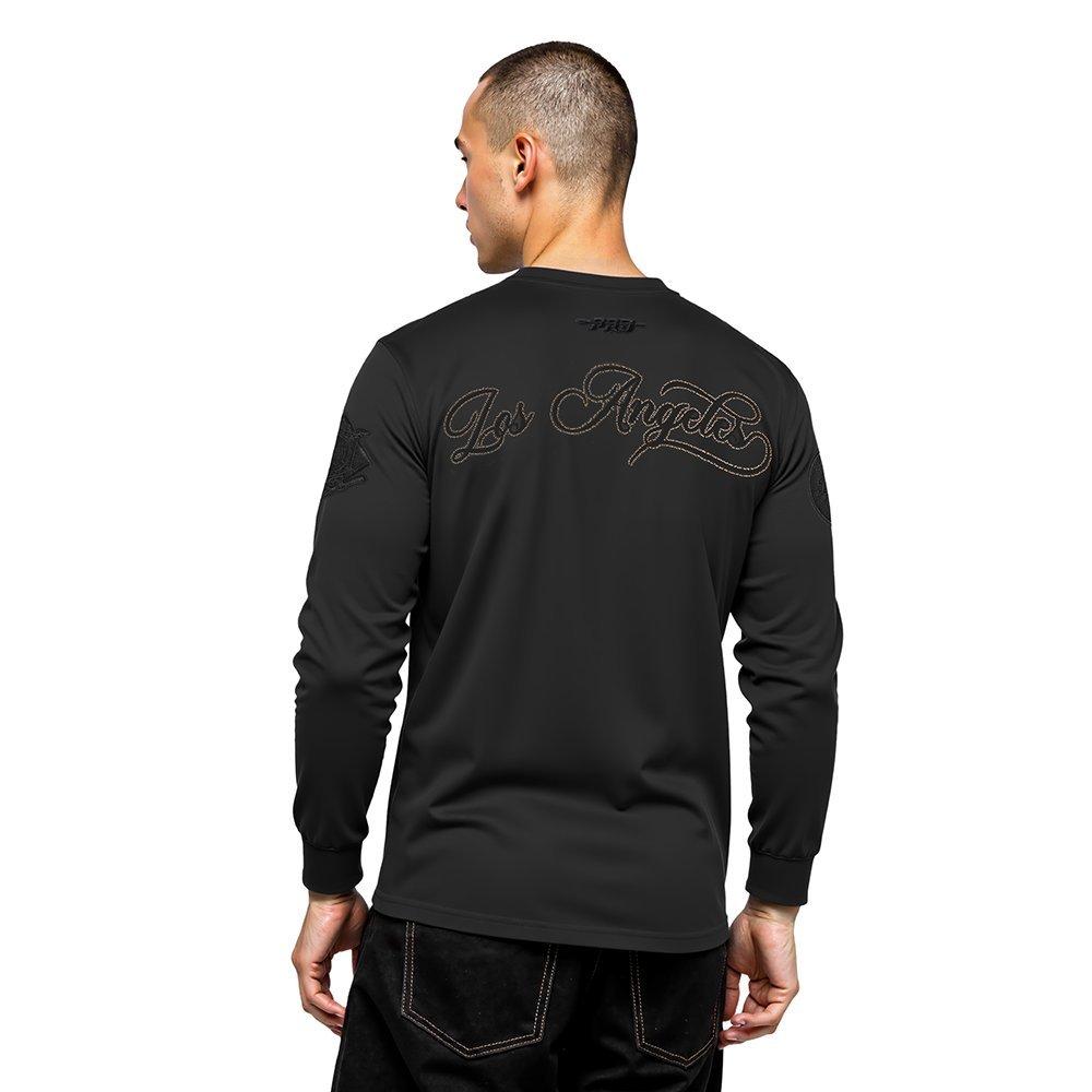 Pro Standard Men's MLB Los Angeles Dodgers Blackout Drop Shoulder LS Tee - BLACK