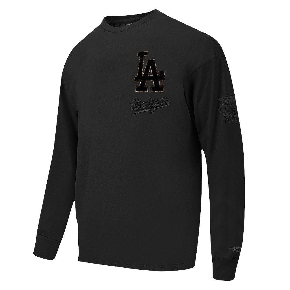 Pro Standard Men's MLB Los Angeles Dodgers Blackout Drop Shoulder LS Tee - BLACK
