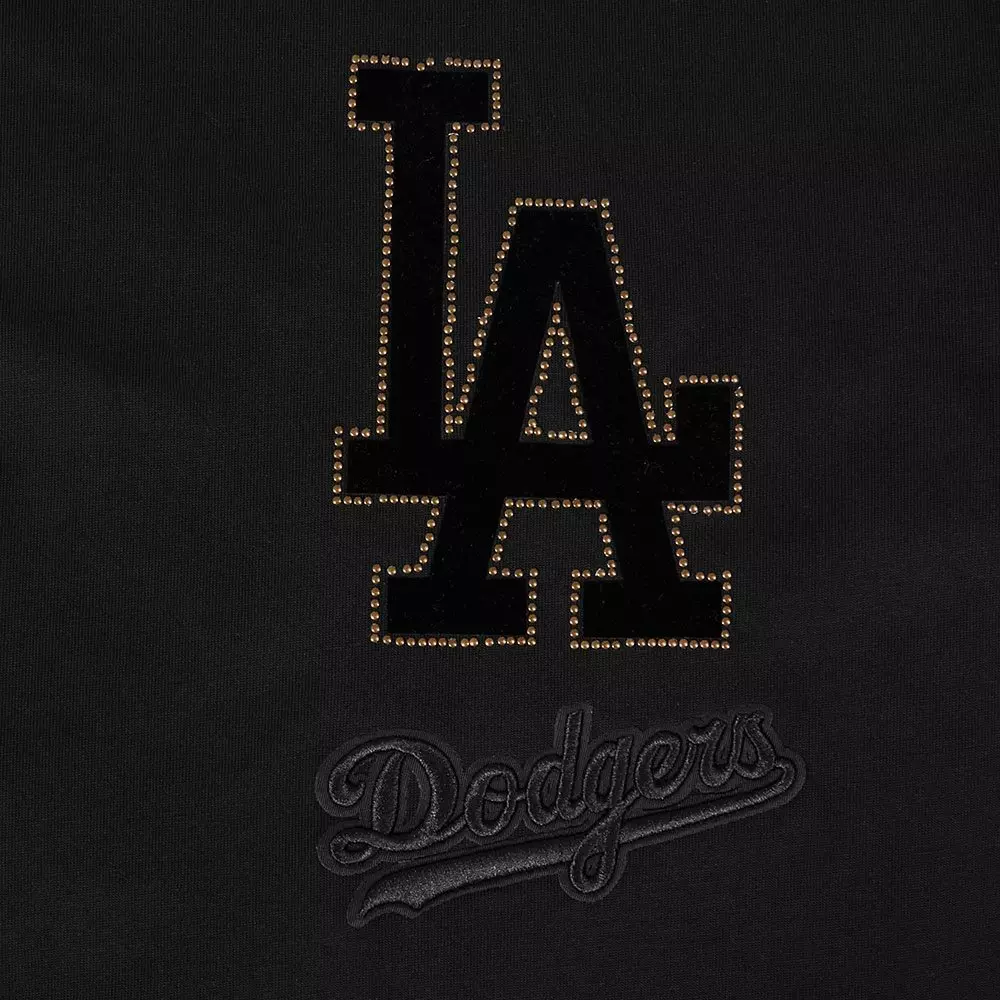 Pro Standard Men's MLB Los Angeles Dodgers Blackout Drop Shoulder LS Tee - BLACK