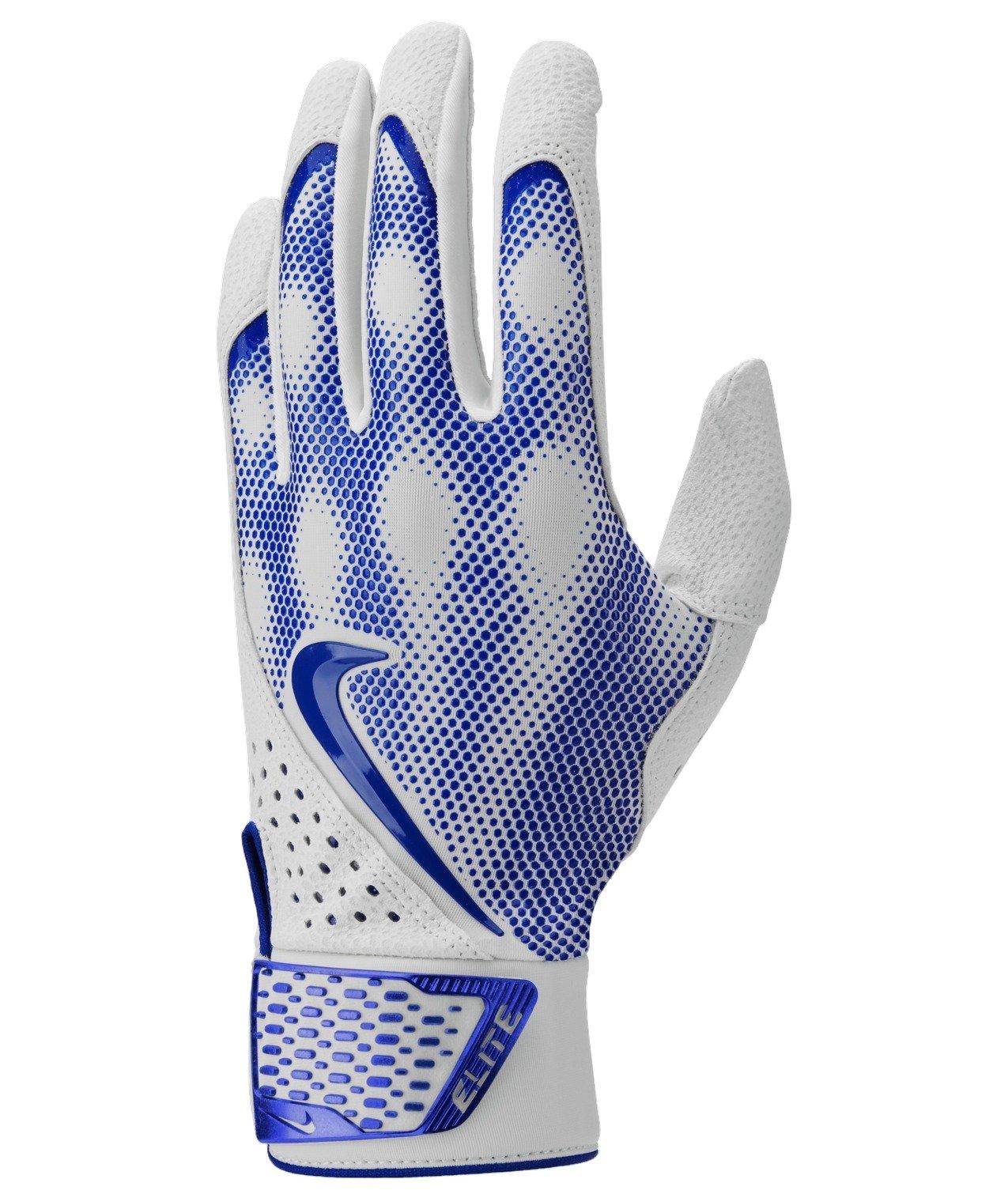 Nike Alpha Elite Batting Gloves - WHITE/ROYAL Thumbnail View 1