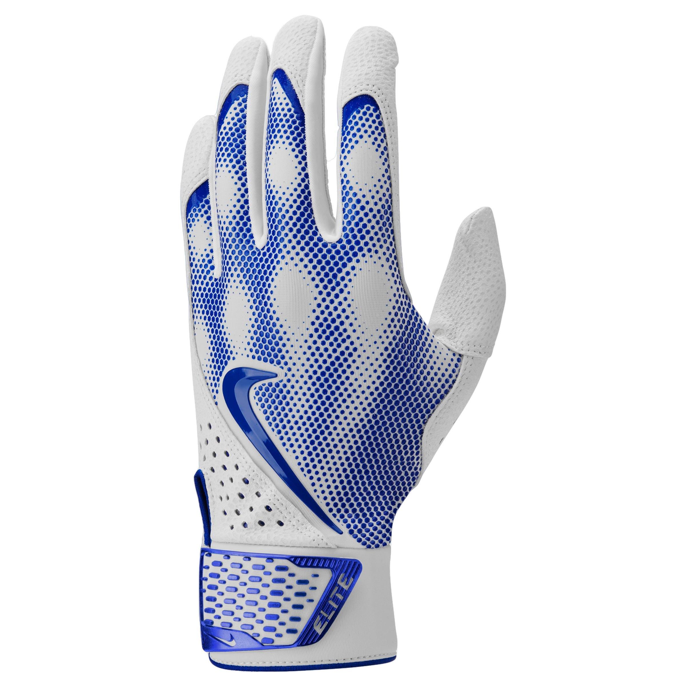 Nike Alpha Elite Baseball Batting Gloves in White, Size: Large | N1004380-121