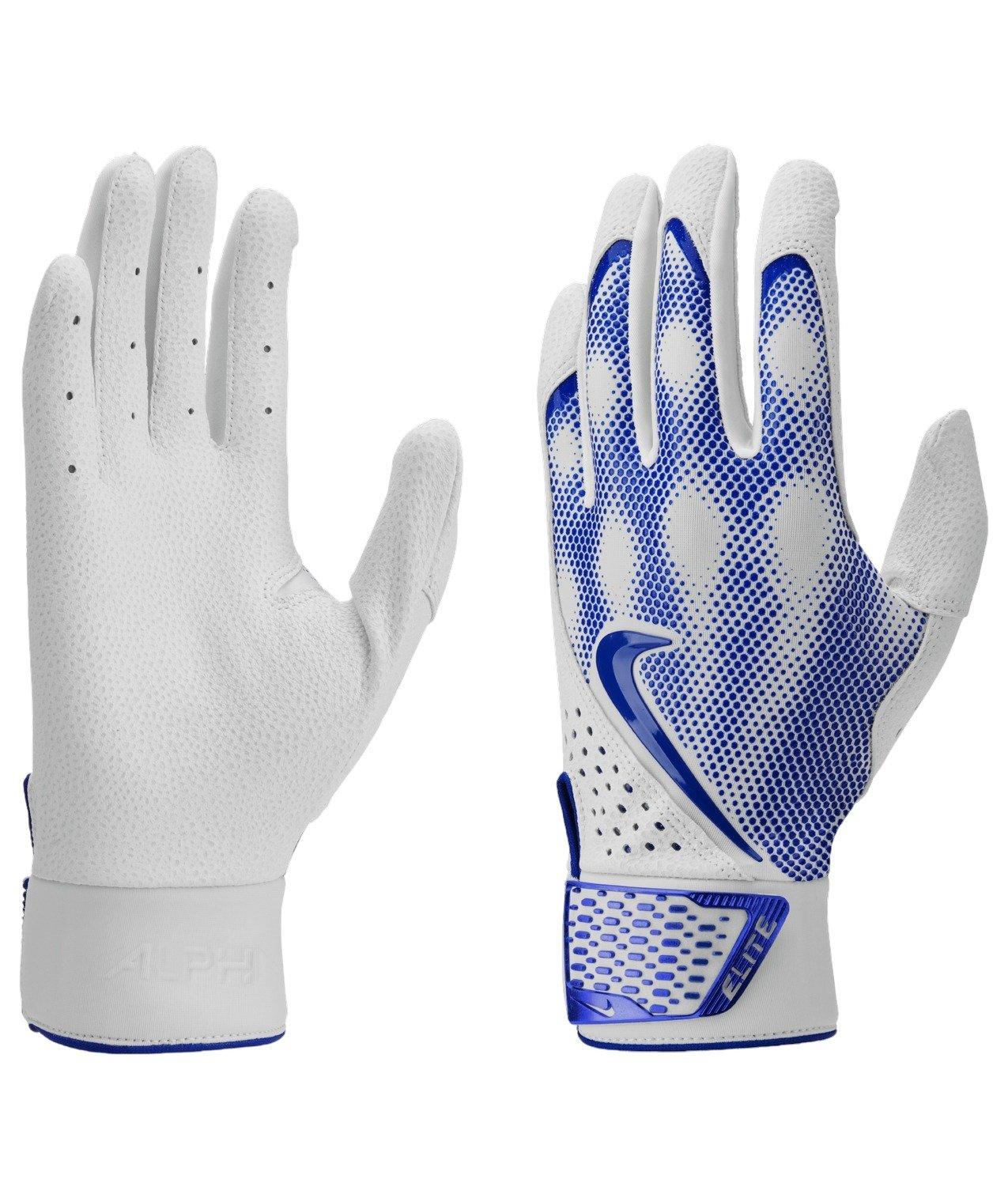 Nike Alpha Elite Batting Gloves - WHITE/ROYAL Thumbnail View 3