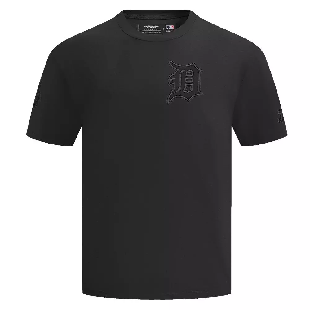 Pro Standard Men's MLB Detroit Tigers Neutral Drop Shoulder Top - Black - BLACK