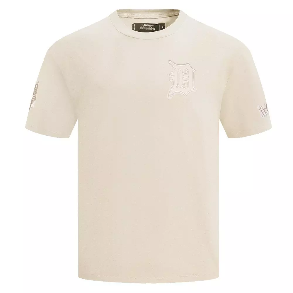 Pro Standard Men's MLB Detroit Tigers Neutral Drop Shoulder Top - Eggshell - EGGSHELL