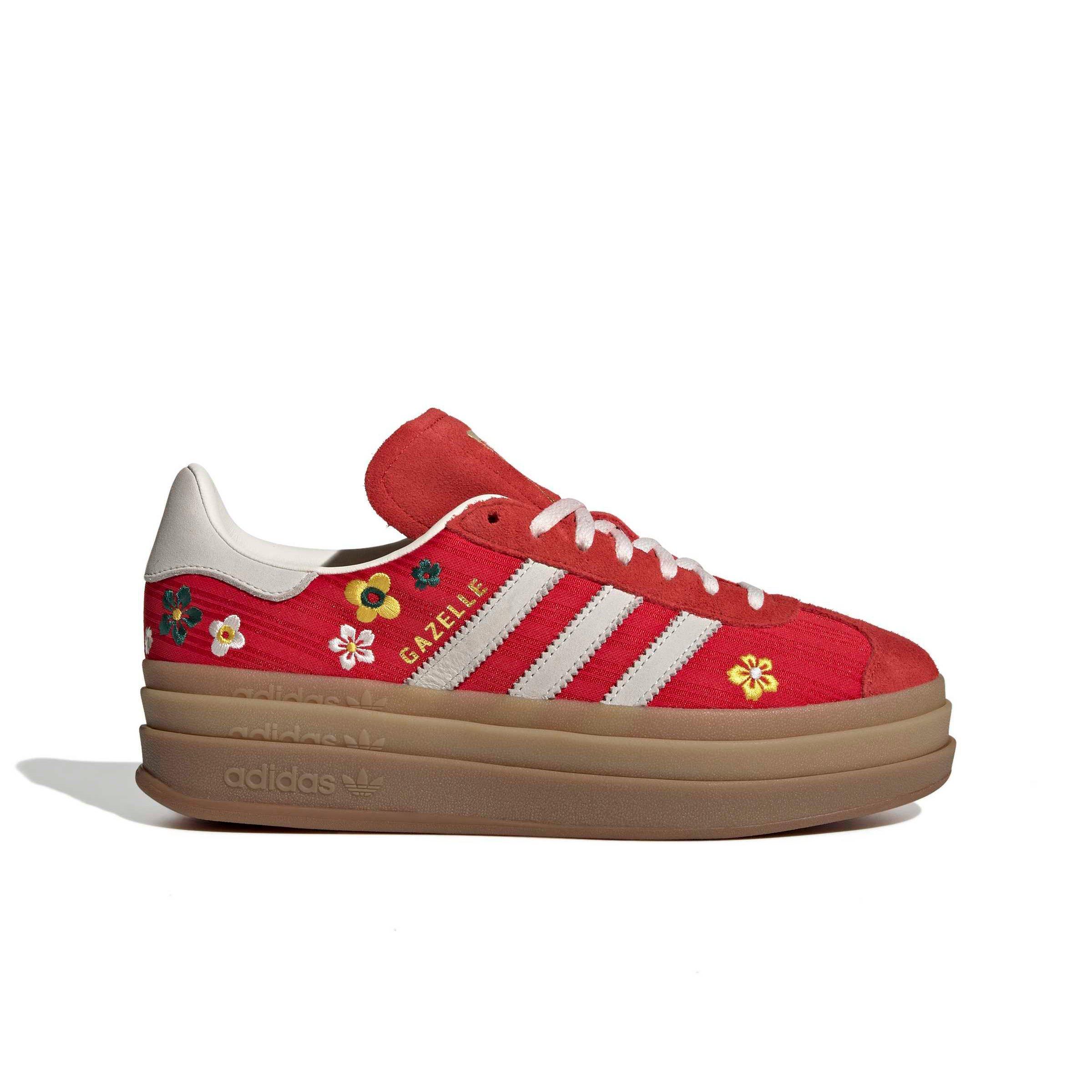 adidas Originals Gazelle Bold "Better Scarlet/Off White/Eqt Yellow" Women's Shoe - SCARLET/OFF WHITE/YELLOW Thumbnail View 1