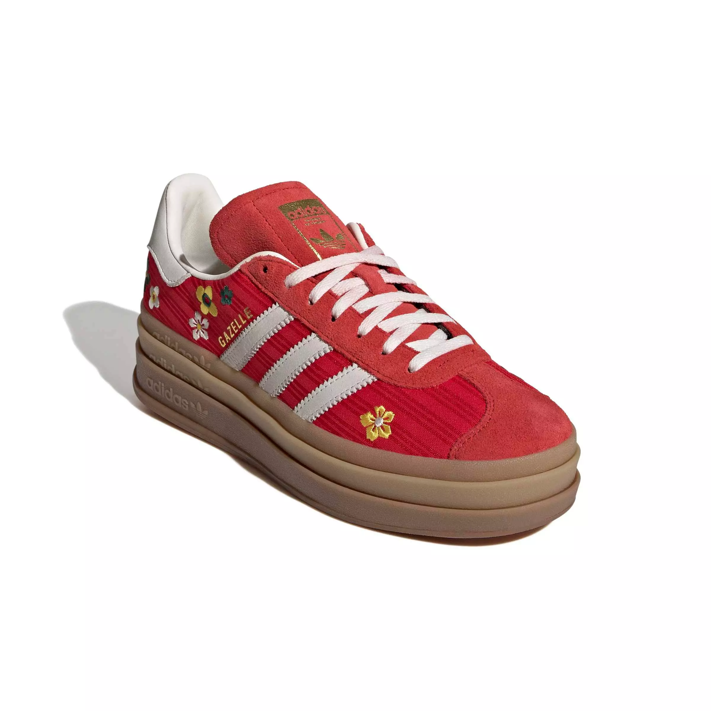 adidas Originals Gazelle Bold "Better Scarlet/Off White/Eqt Yellow" Women's Shoe - SCARLET/OFF WHITE/YELLOW