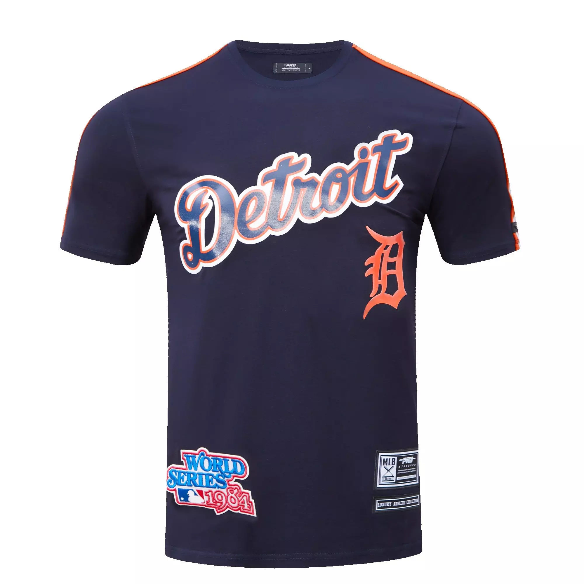 Pro Standard Men's Detroit Tigers Logo Pro Taping Top - Navy/Orange - NAVY/ORANGE