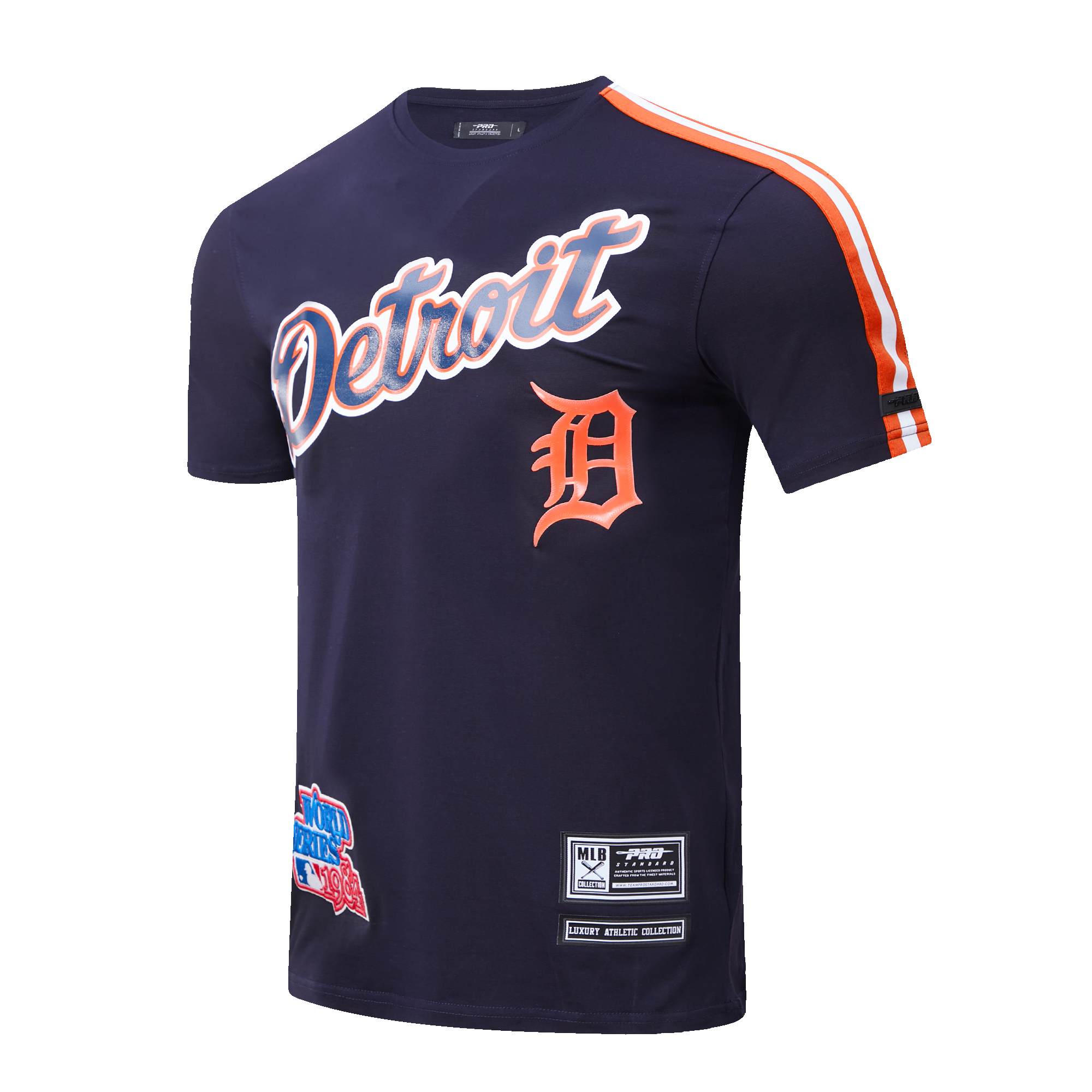 Pro Standard Men's Detroit Tigers Logo Pro Taping Top - Navy/Orange - NAVY/ORANGE