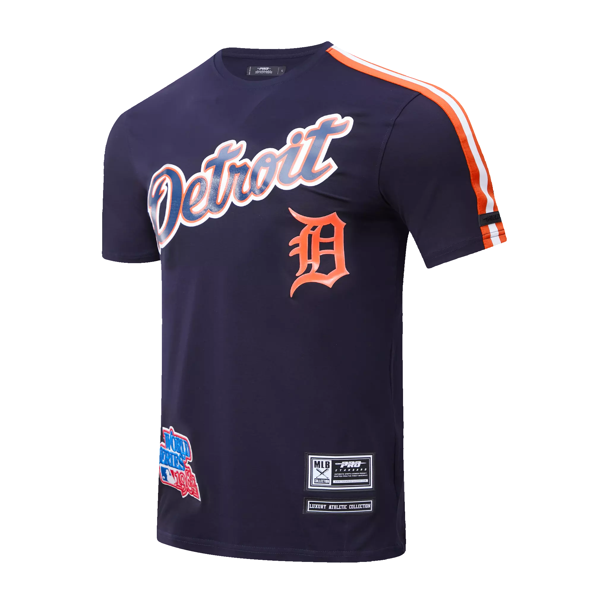 Pro Standard Men's Detroit Tigers Logo Pro Taping Top - Navy/Orange - NAVY/ORANGE