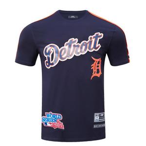 Pro Standard Men's Detroit Tigers Logo Pro Taping Top - Navy/Orange - NAVY/ORANGE