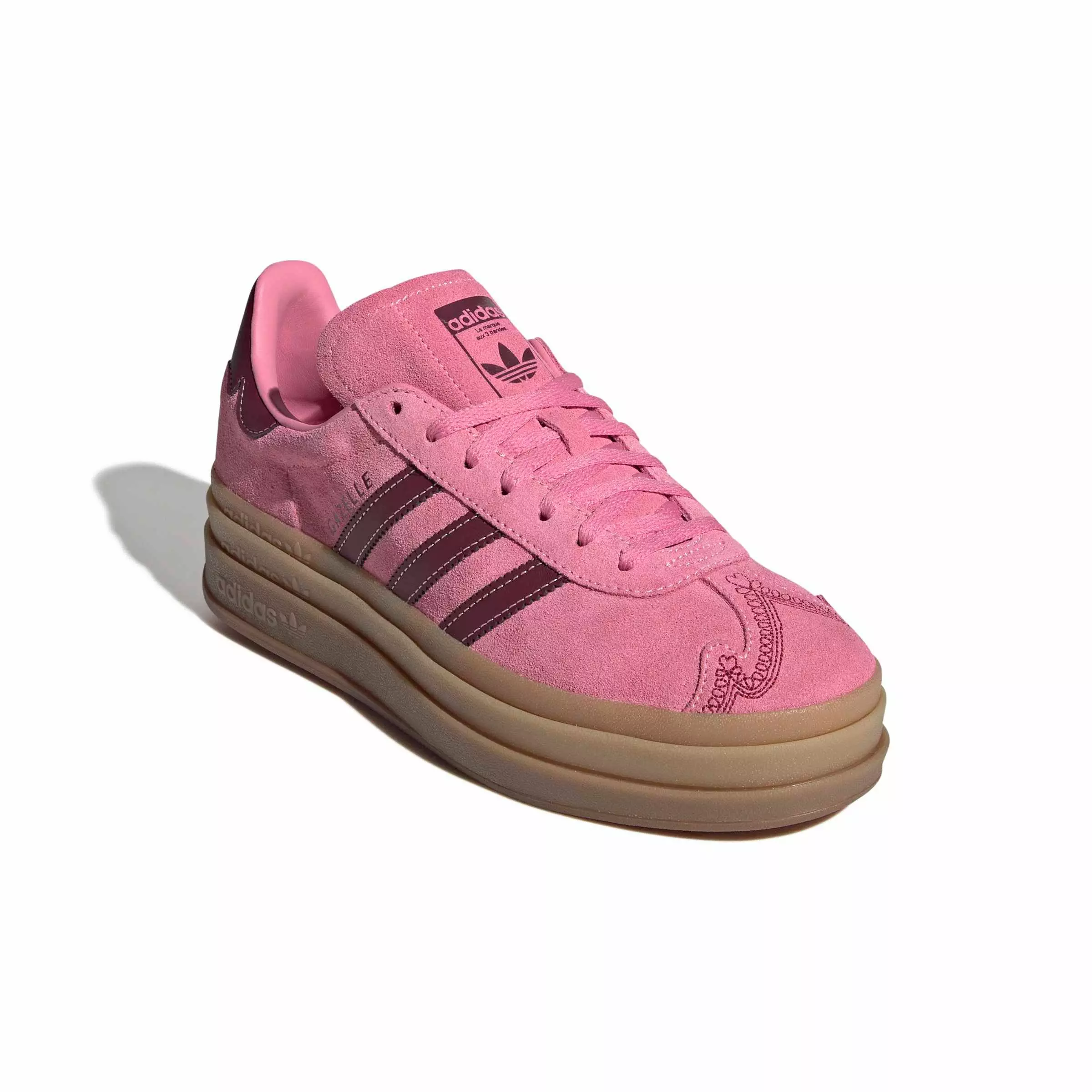 adidas Originals Gazelle Bold "Shadow Red/Pink Spark/Shadow Red" Women's Shoe - RED/PINK/RED
