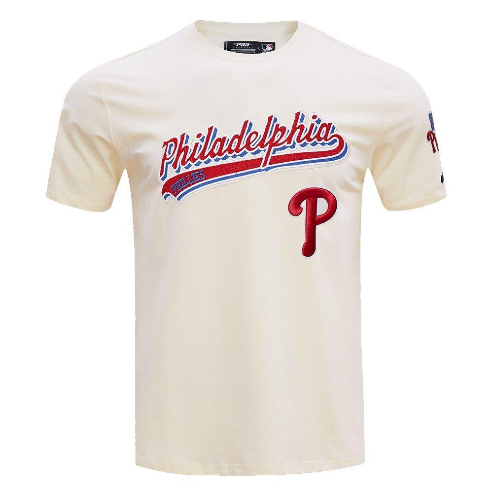 Pro Standard Men's MLB Philadelphia Phillies Script Tail Tops - Eggshell - EGGSHELL