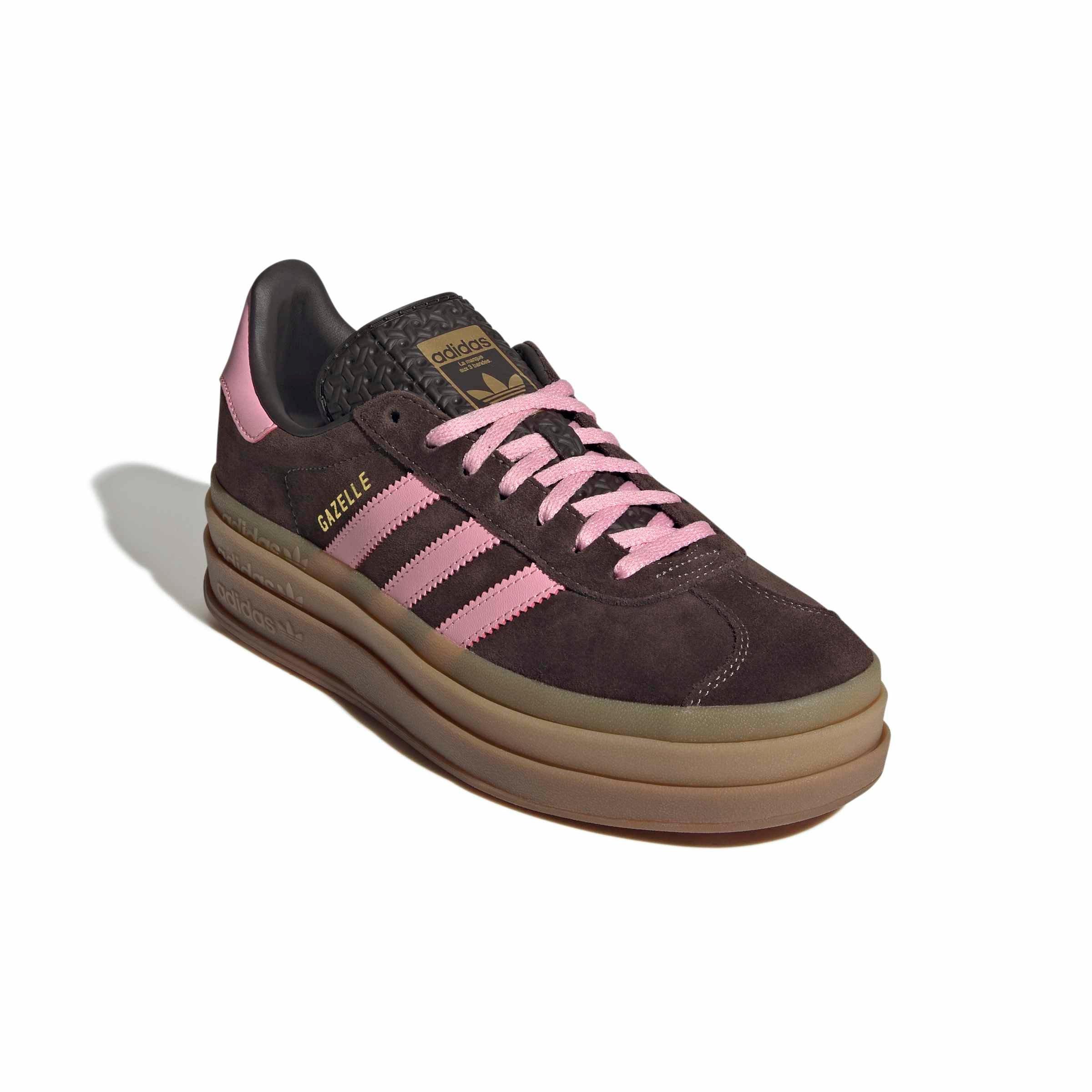 adidas Originals Gazelle Bold "Aurora Coffee/Light Pink/Gold Metallic" Women's Shoe - COFFEE/LT PINK/GOLD Thumbnail View 3