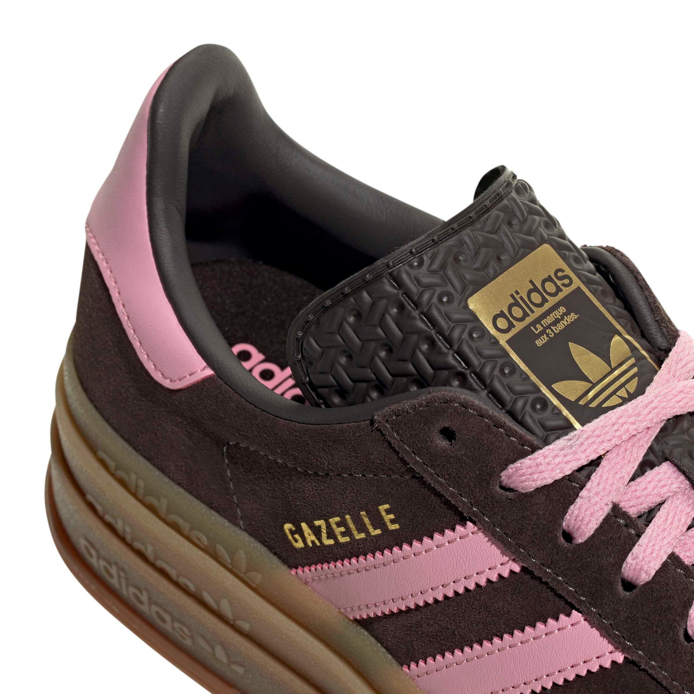adidas gazelle silver green womens adidas Gazelle Bold Shoes - Women's - Aurora Coffee / Light Pink / Gold
