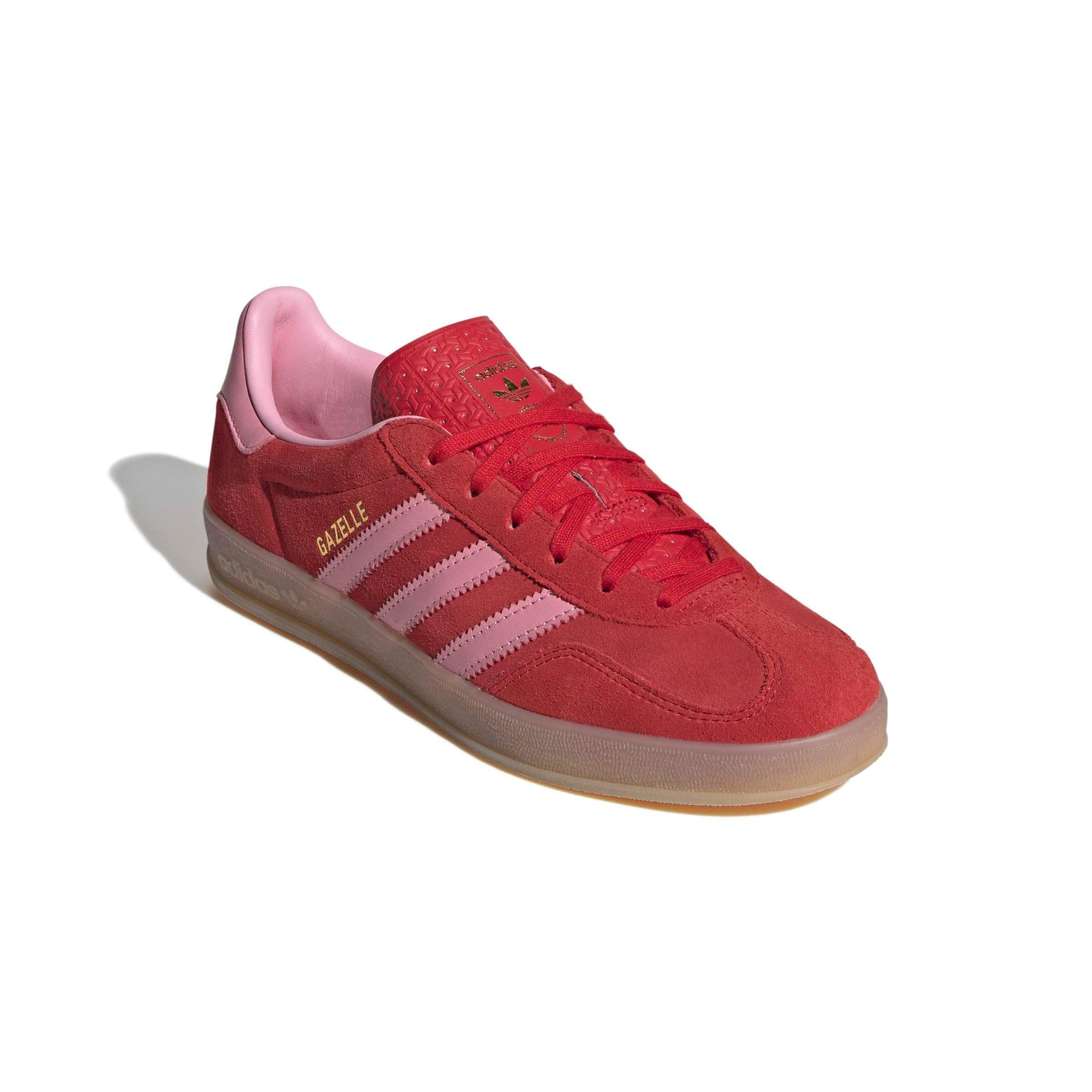 adidas Originals Gazelle Indoor "Better Scarlet/Light Pink/Gum 4" Women's Shoe - SCARLET/LT PINK/GUM Thumbnail View 3