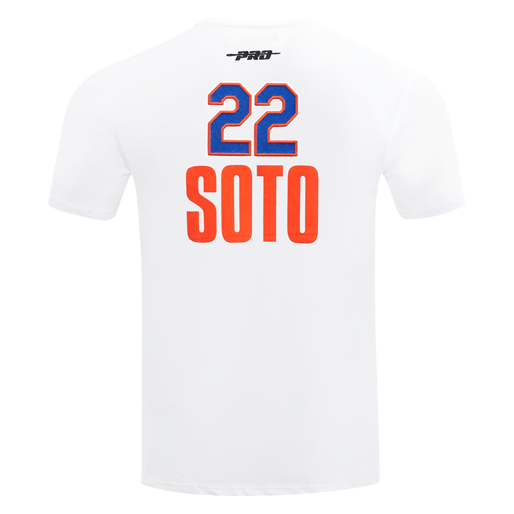 Pro Standard Men's MLB New York Mets Juan Soto #22 Classic Player Tee - WHITE/ROYAL