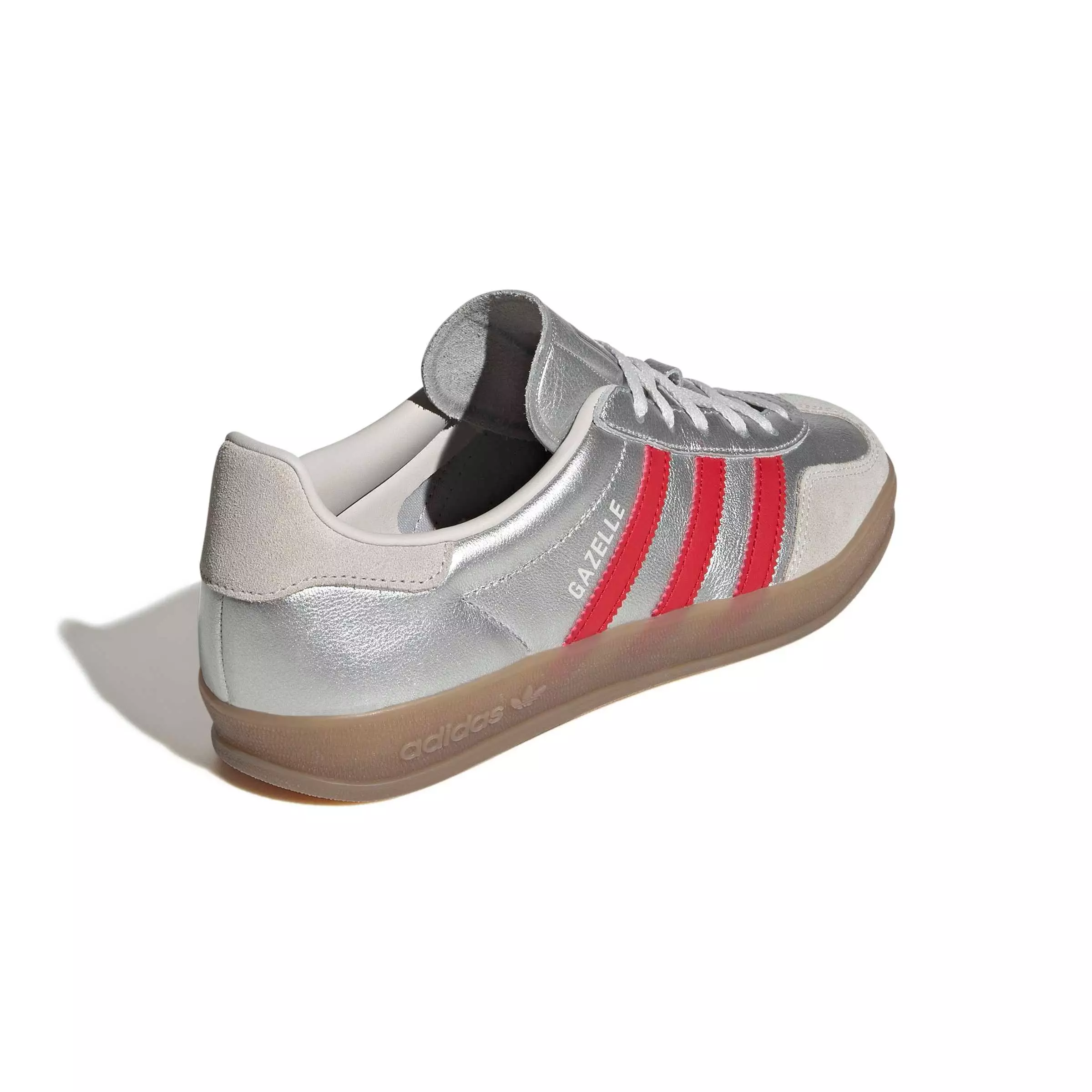 adidas Originals Gazelle Indoor "Silver Metallic/Better Scarlet/Grey One" Women's Shoe - SILVER/SCARLET/GREY