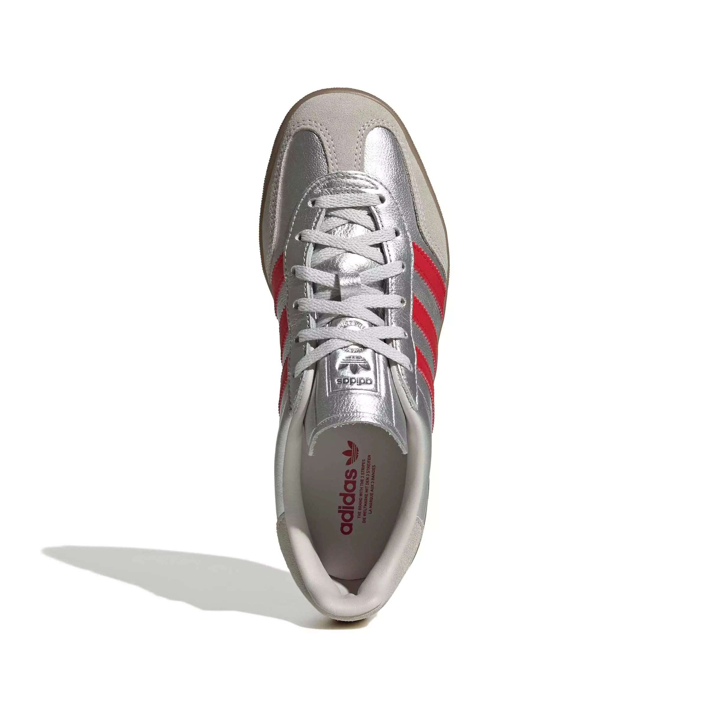 adidas Originals Gazelle Indoor "Silver Metallic/Better Scarlet/Grey One" Women's Shoe - SILVER/SCARLET/GREY