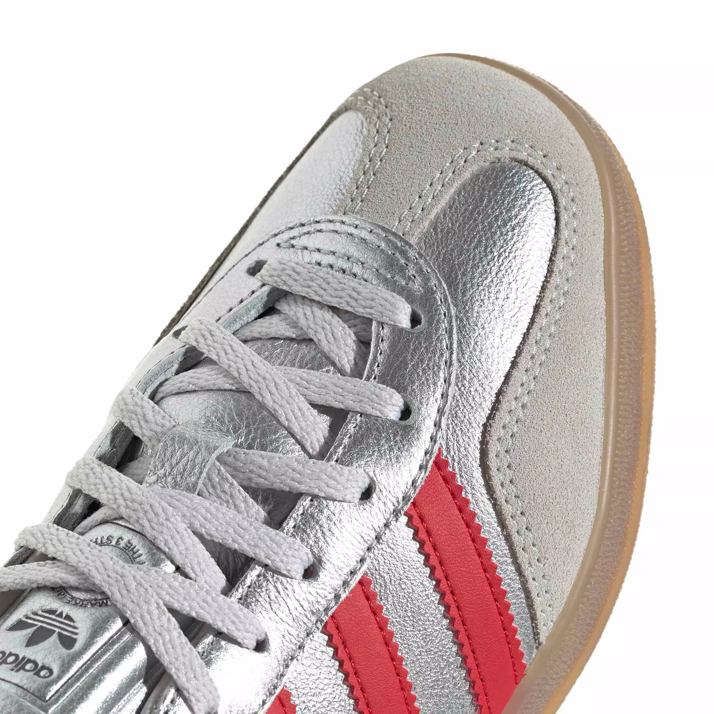 adidas Originals Gazelle Indoor "Silver Metallic/Better Scarlet/Grey One" Women's Shoe - SILVER/SCARLET/GREY
