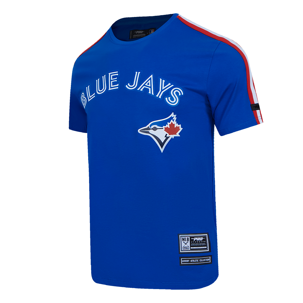 Pro Standard Men's MLB Toronto Blue Jays Classic Mesh Single Jersey Striped Top - Royal/Red - ROYAL/RED
