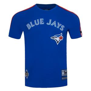 Pro Standard Men's MLB Toronto Blue Jays Classic Mesh Single Jersey Striped Top - Royal/Red - ROYAL/RED