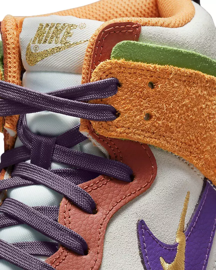 Nike Dunk High Up Premium "Sail/Harvest Moon/Hot Curry/Canyon Purple" Women's Shoe - SAIL/MOON/CURRY/PURPLE