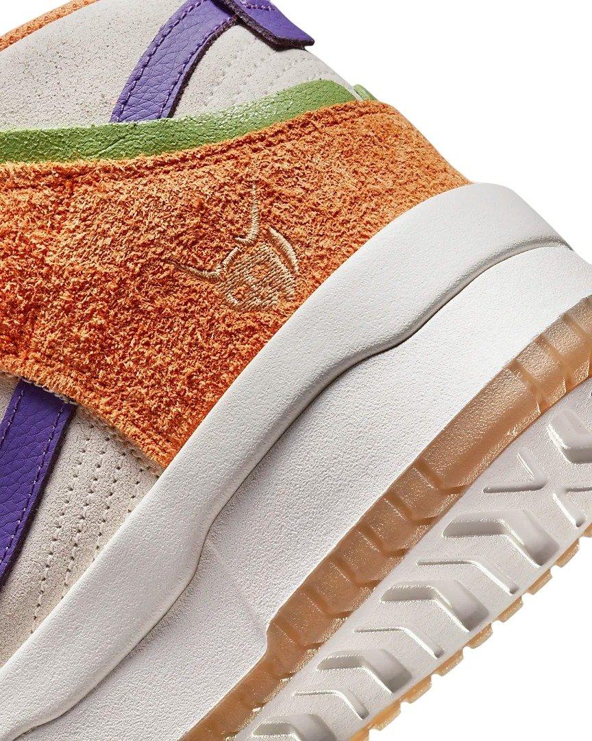 Nike Dunk High Up Premium "Sail/Harvest Moon/Hot Curry/Canyon Purple" Women's Shoe - SAIL/MOON/CURRY/PURPLE Thumbnail View 10