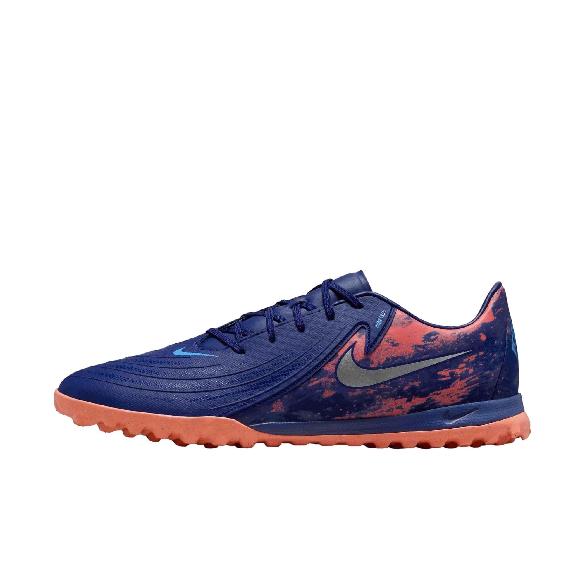 Nike Phantom GX 2 Academy Turf "Blue Void/Chrome" Men's Soccer Shoe - BLUE/CHROME Thumbnail View 2