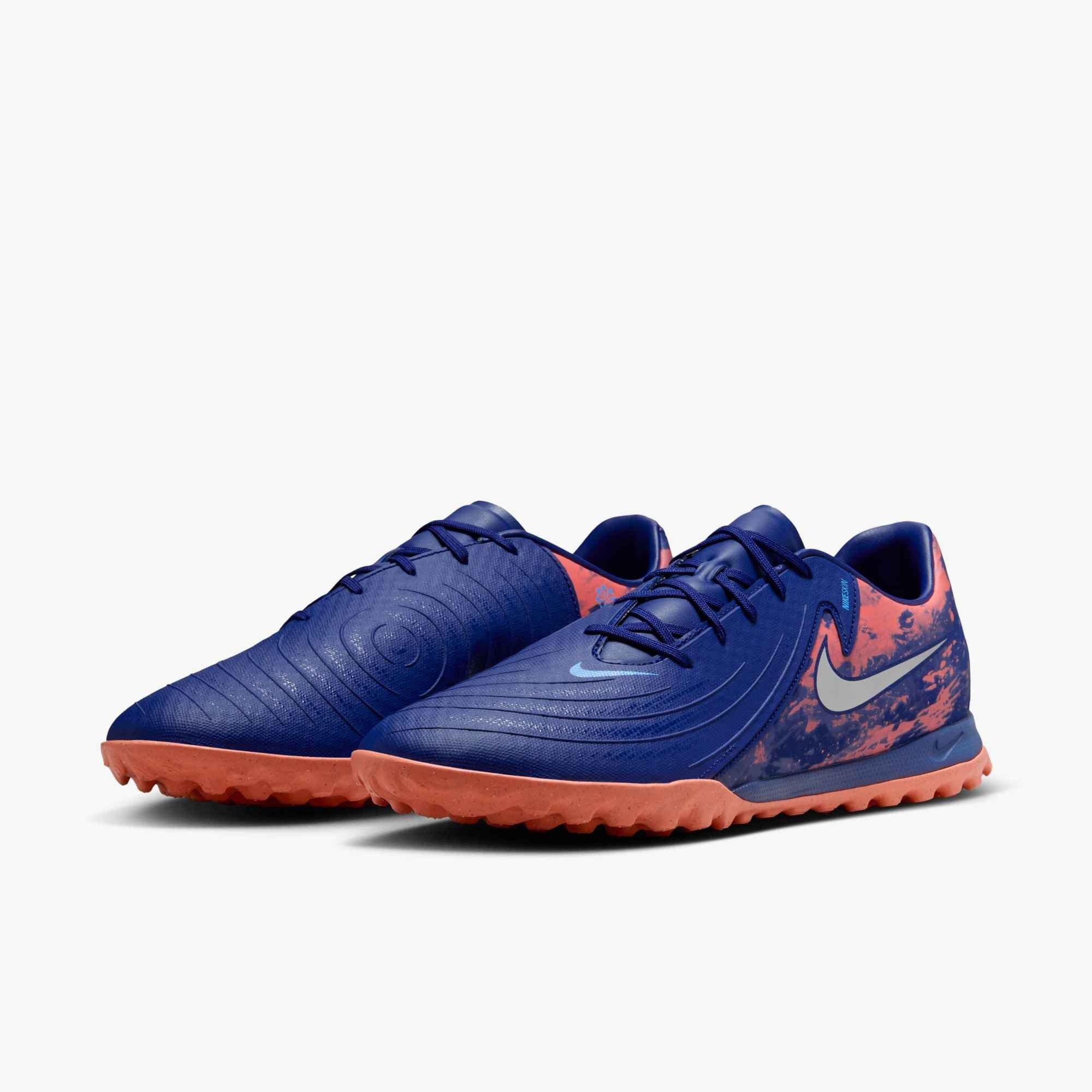 Nike Phantom GX 2 Academy Turf "Blue Void/Chrome" Men's Soccer Shoe - BLUE/CHROME Thumbnail View 4