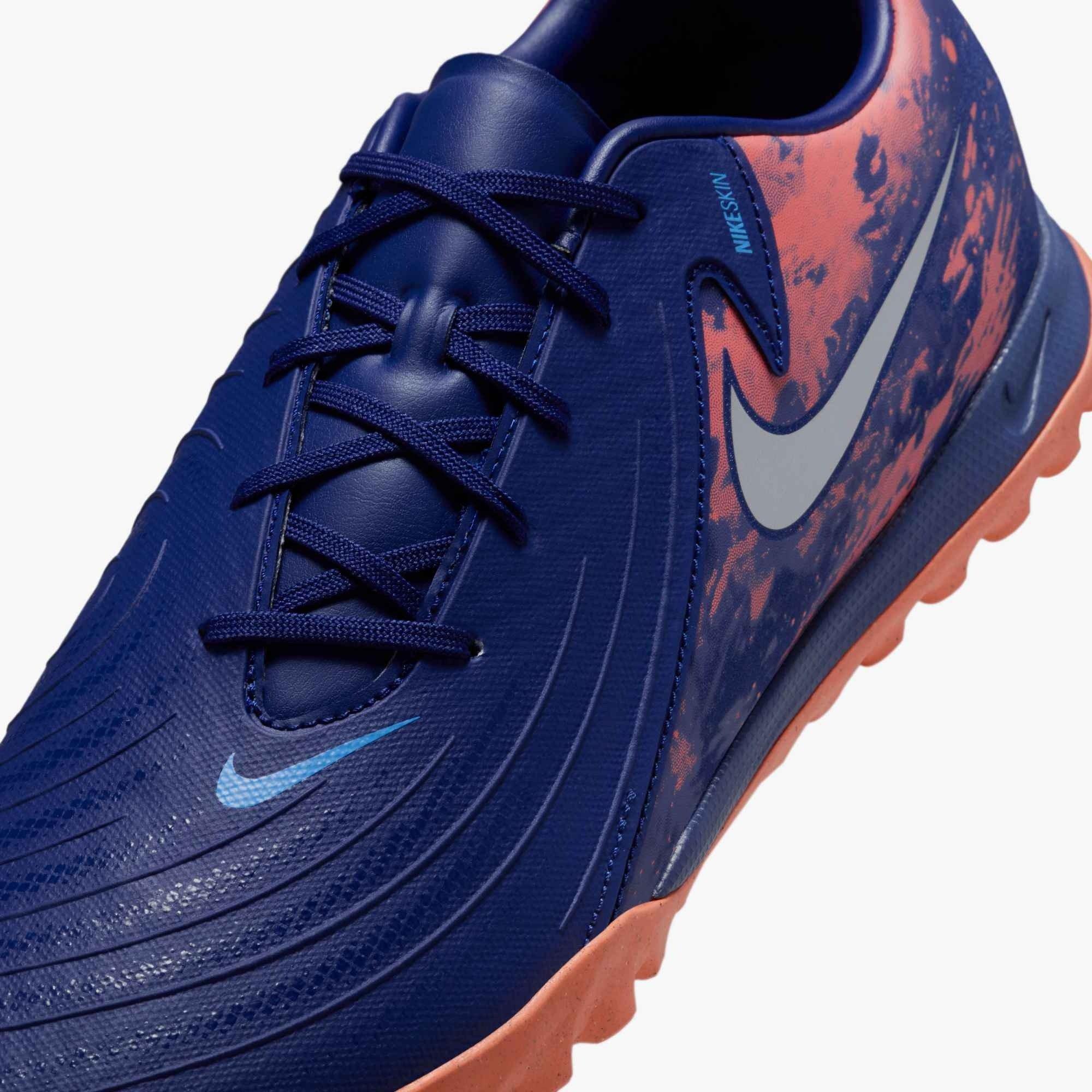 Nike Phantom GX 2 Academy Turf "Blue Void/Chrome" Men's Soccer Shoe - BLUE/CHROME Thumbnail View 6