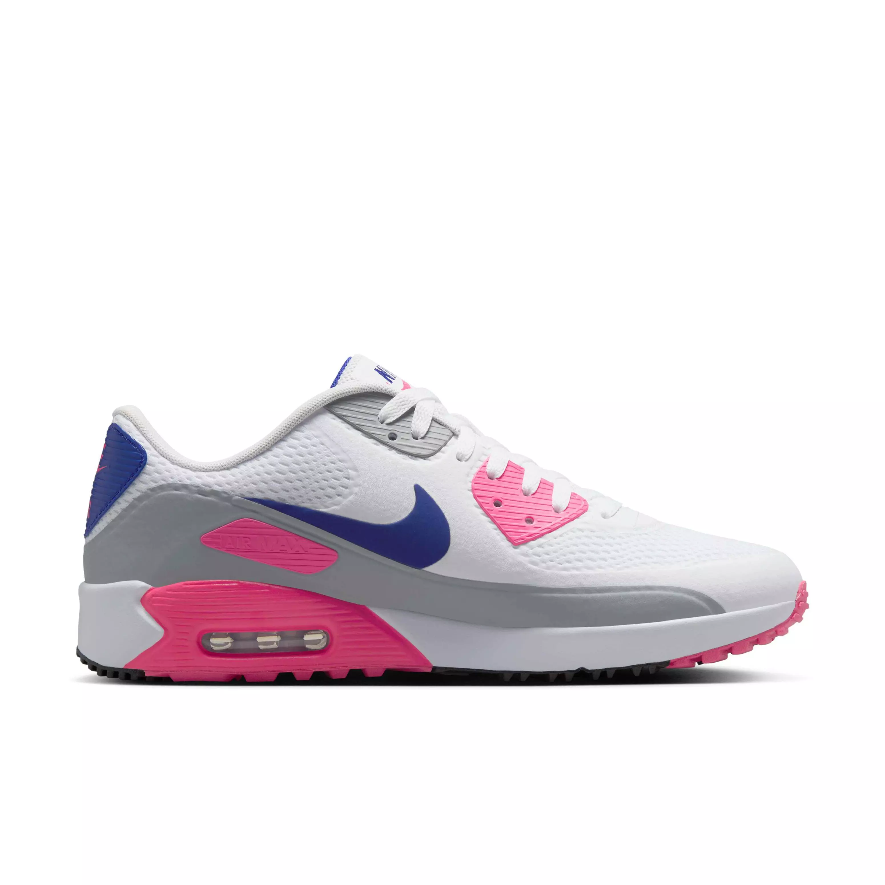 Nike Air Max 90 G "White/Laser Pink/Concord" Men's Golf Shoe - WHITE/PINK/CONCORD