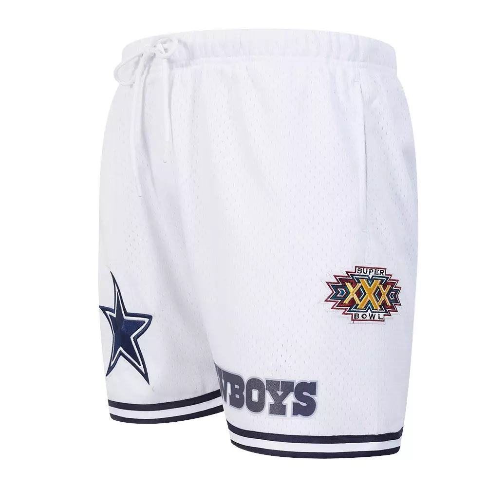 Pro Standard Men's NFL Dallas Cowboys Logo Classic Mesh Short - White/Navy - WHITE/NAVY