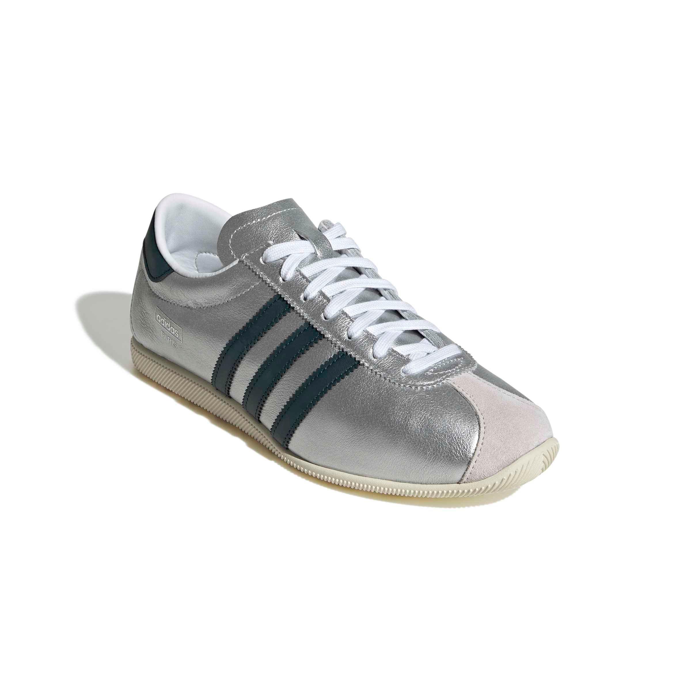 adidas Originals Paris "Silver Metallic/Aurora Ivy/Cream White" Women's Shoe - SILVER/IVY/CREAM Thumbnail View 3
