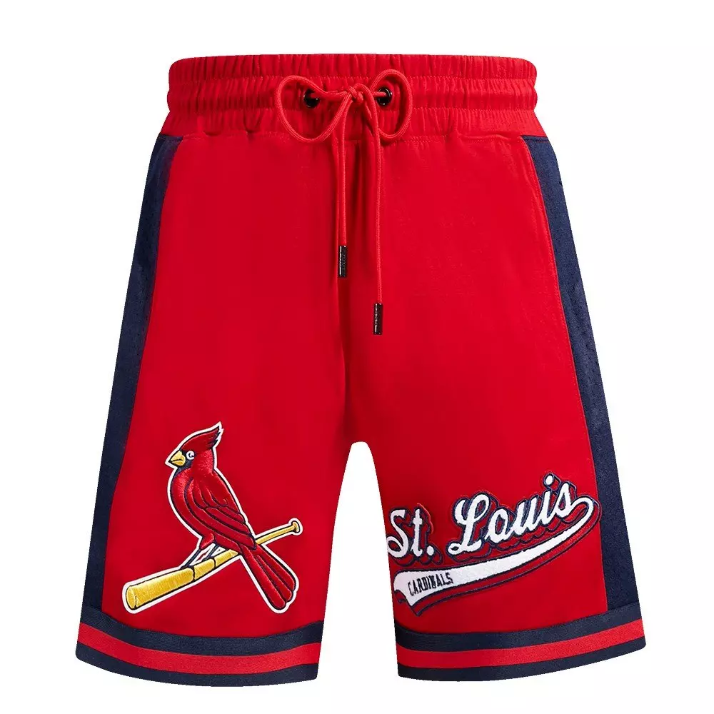 Pro Standard Men's MLB St. Louis Cardinals Script Tail Double Knit 2.0 Short - Red/Navy - RED/NAVY