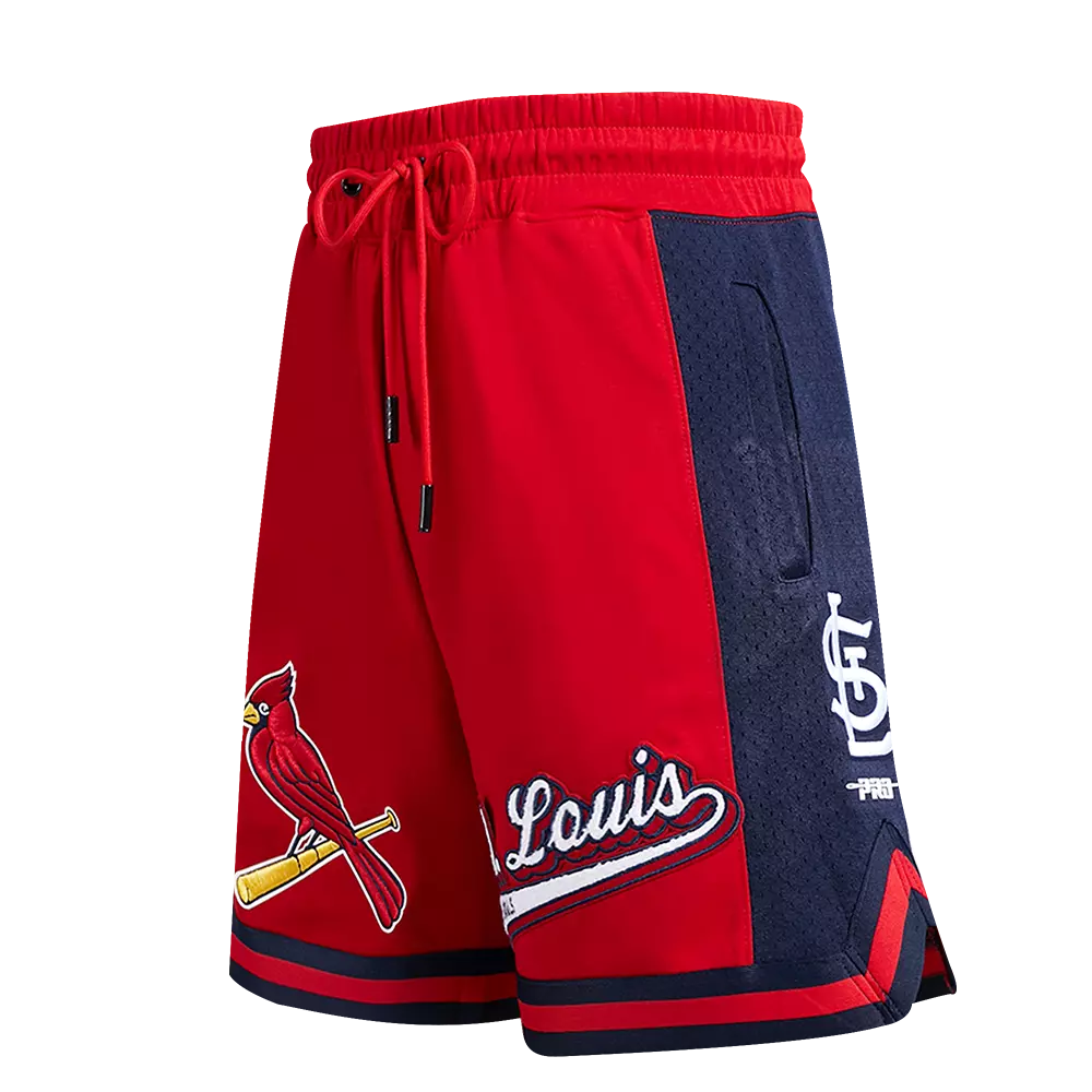 Pro Standard Men's MLB St. Louis Cardinals Script Tail Double Knit 2.0 Short - Red/Navy - RED/NAVY