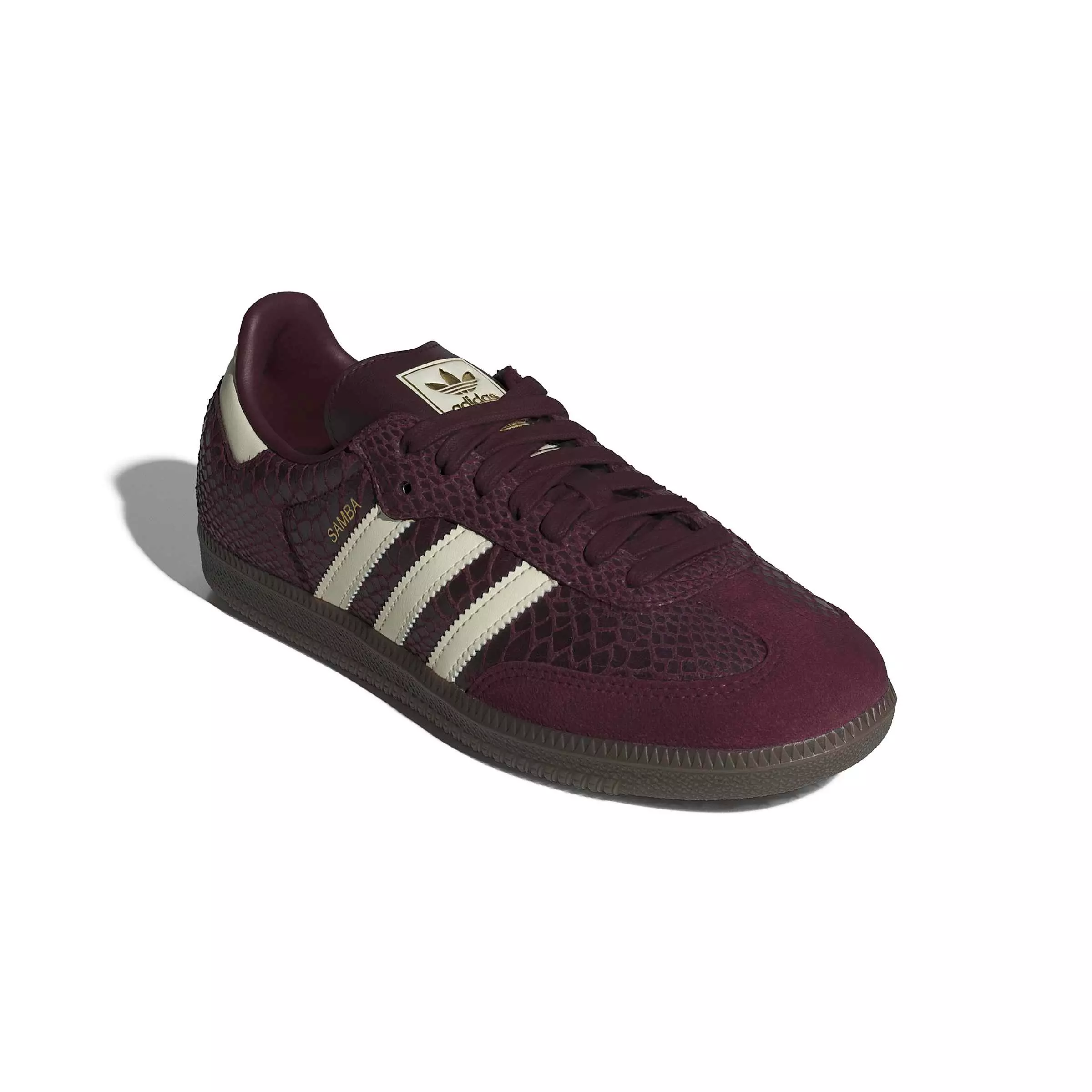 adidas Originals Samba OG "Maroon/Cream White/Gold Metallic" Women's Shoe - MAROON/CREAM/GOLD