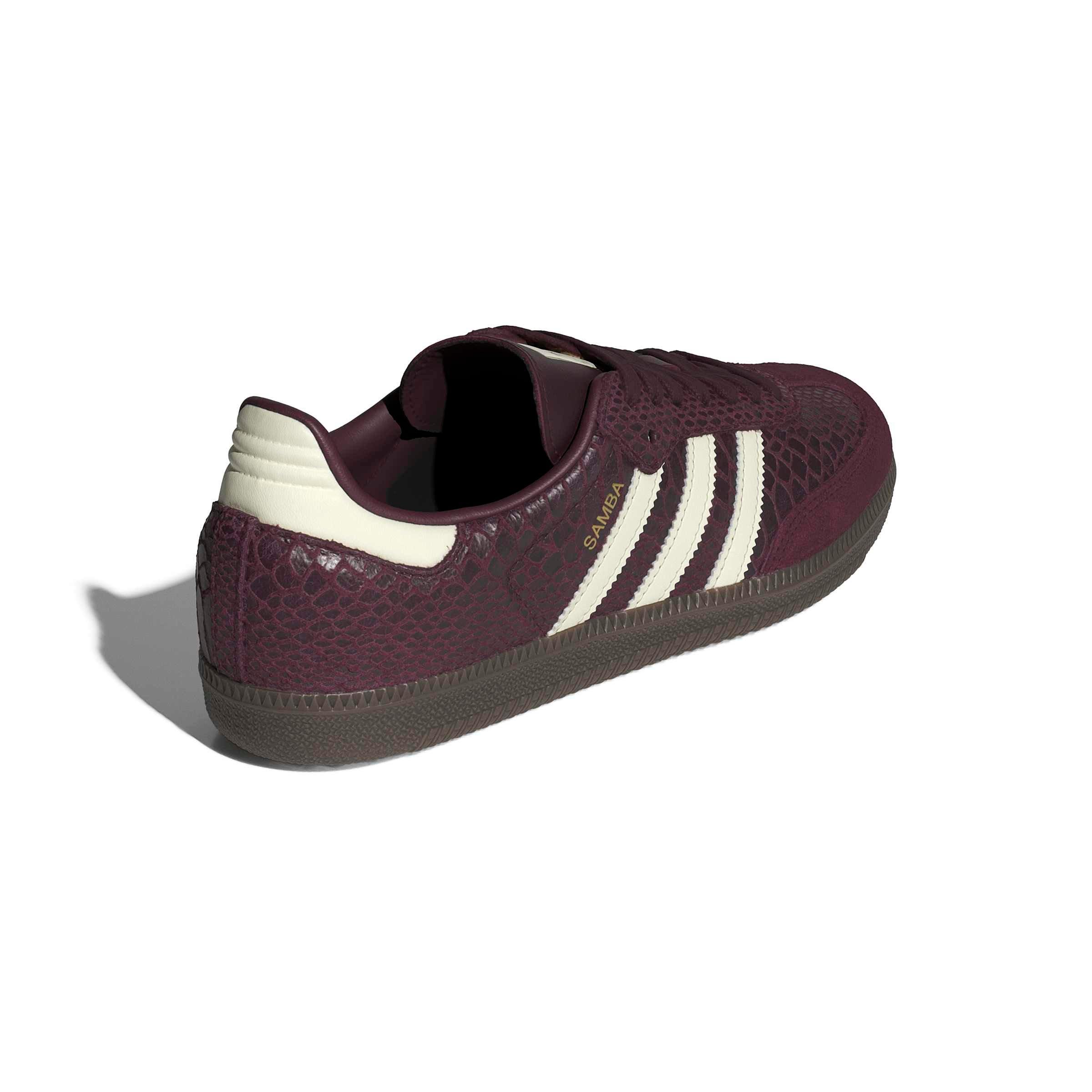 adidas Originals Samba OG "Maroon/Cream White/Gold Metallic" Women's Shoe - MAROON/CREAM/GOLD Thumbnail View 4