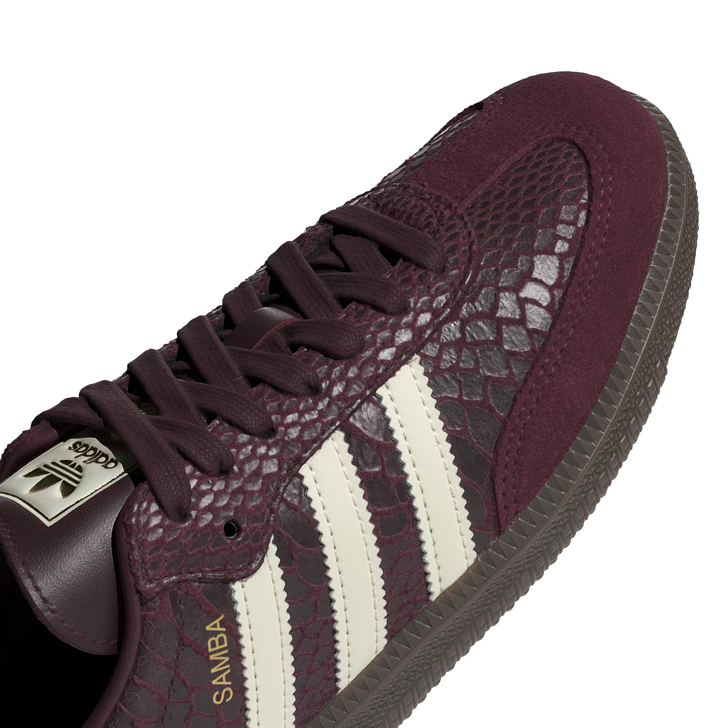 adidas Originals Samba OG "Maroon/Cream White/Gold Metallic" Women's Shoe - MAROON/CREAM/GOLD Thumbnail View 7