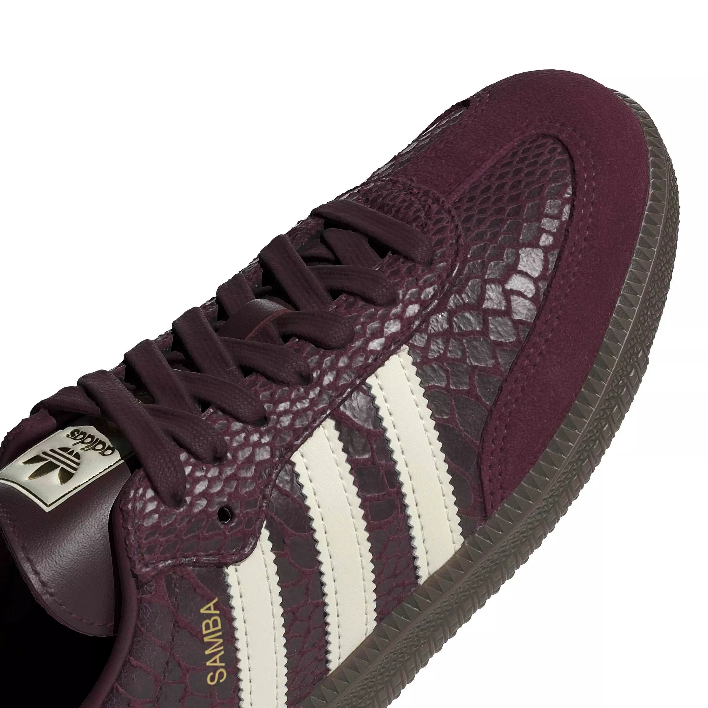 adidas Originals Samba OG "Maroon/Cream White/Gold Metallic" Women's Shoe - MAROON/CREAM/GOLD