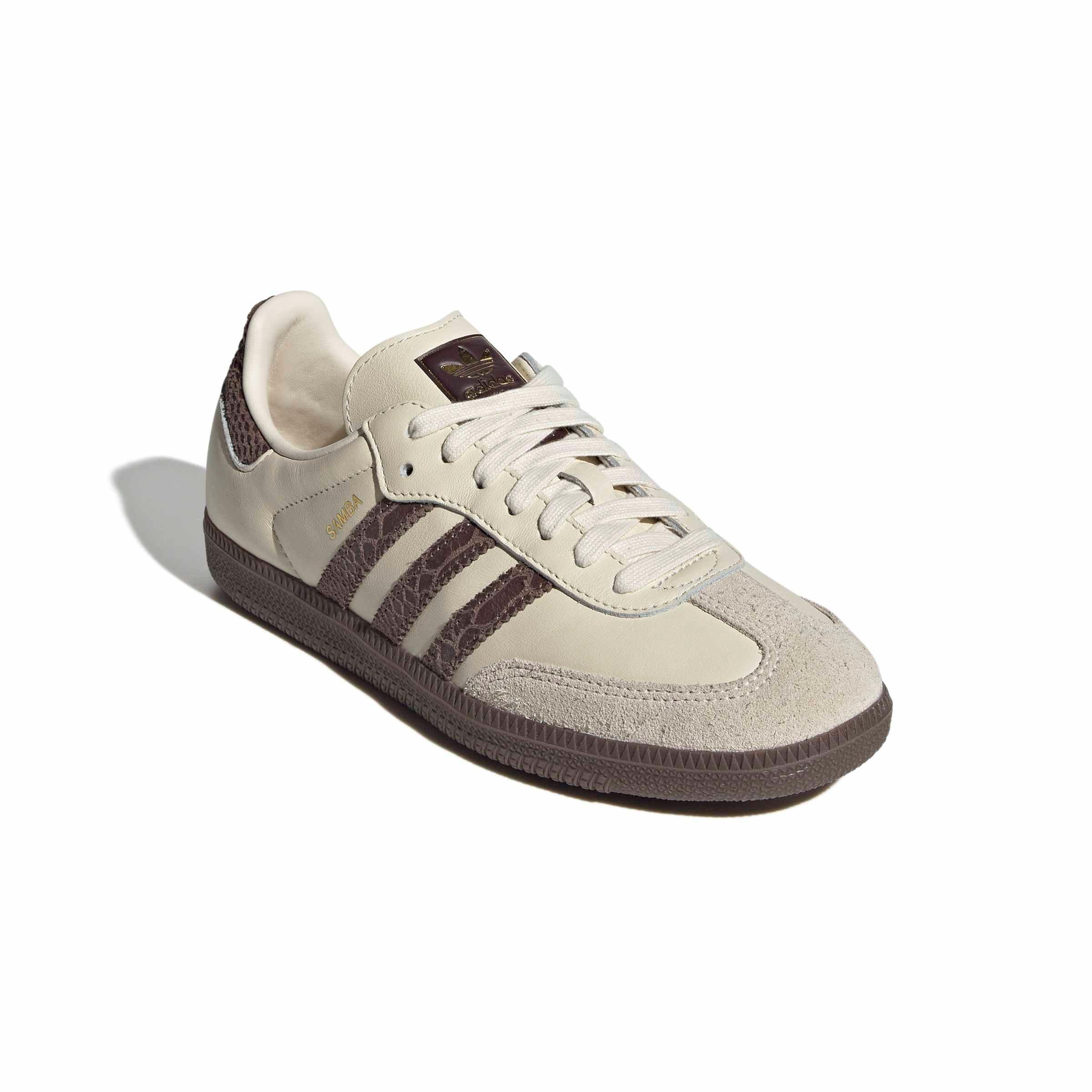 adidas Originals Samba OG "Cream White/Earth Strata/Maroon" Women's Shoe - CREAM/EARTH/MAROON Thumbnail View 3