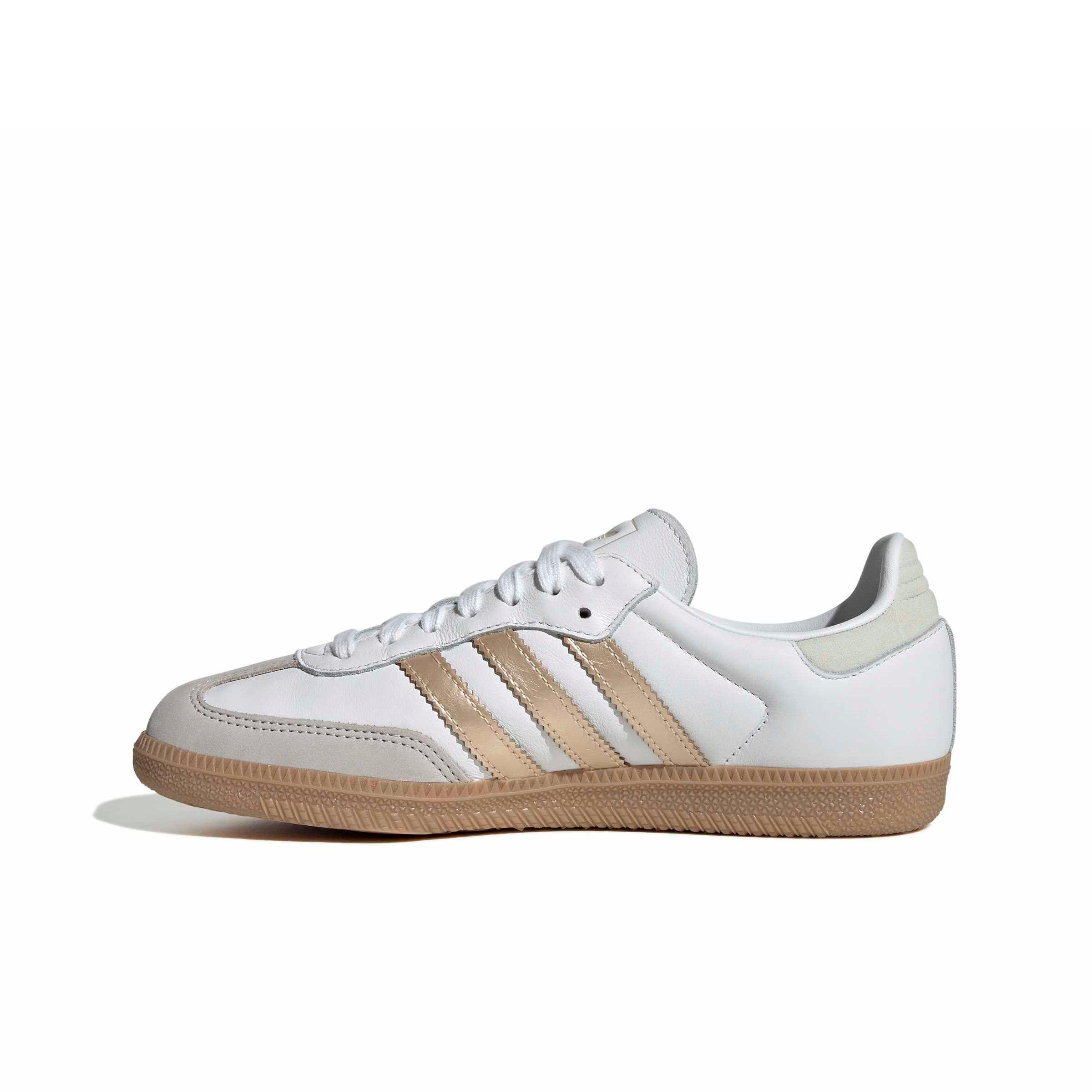 adidas Originals Samba OG "Ftwr White/Wonder Gold Metallic/Grey One" Women's Shoe - WHITE/GOLD/GREY Thumbnail View 2