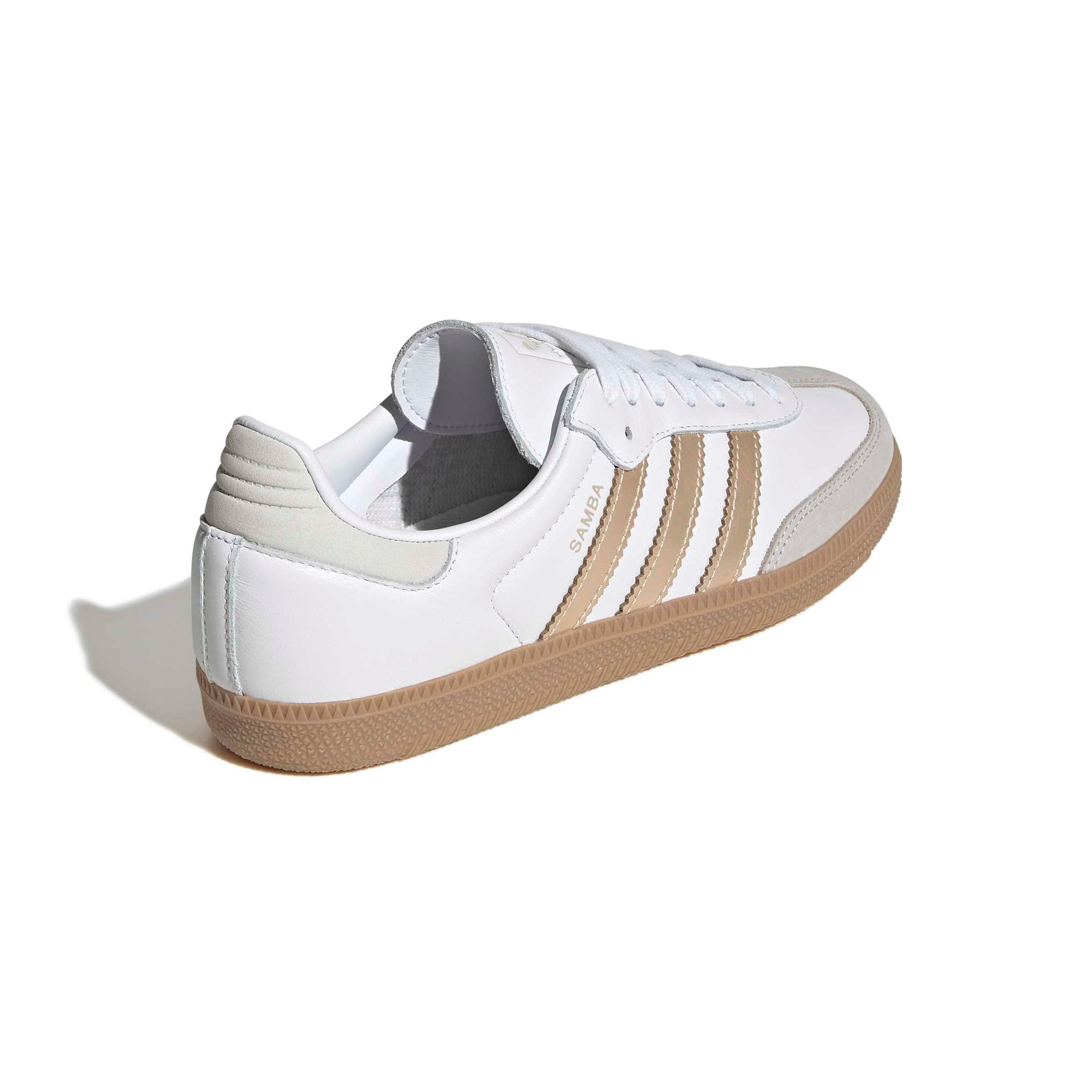adidas Originals Samba OG "Ftwr White/Wonder Gold Metallic/Grey One" Women's Shoe - WHITE/GOLD/GREY Thumbnail View 4