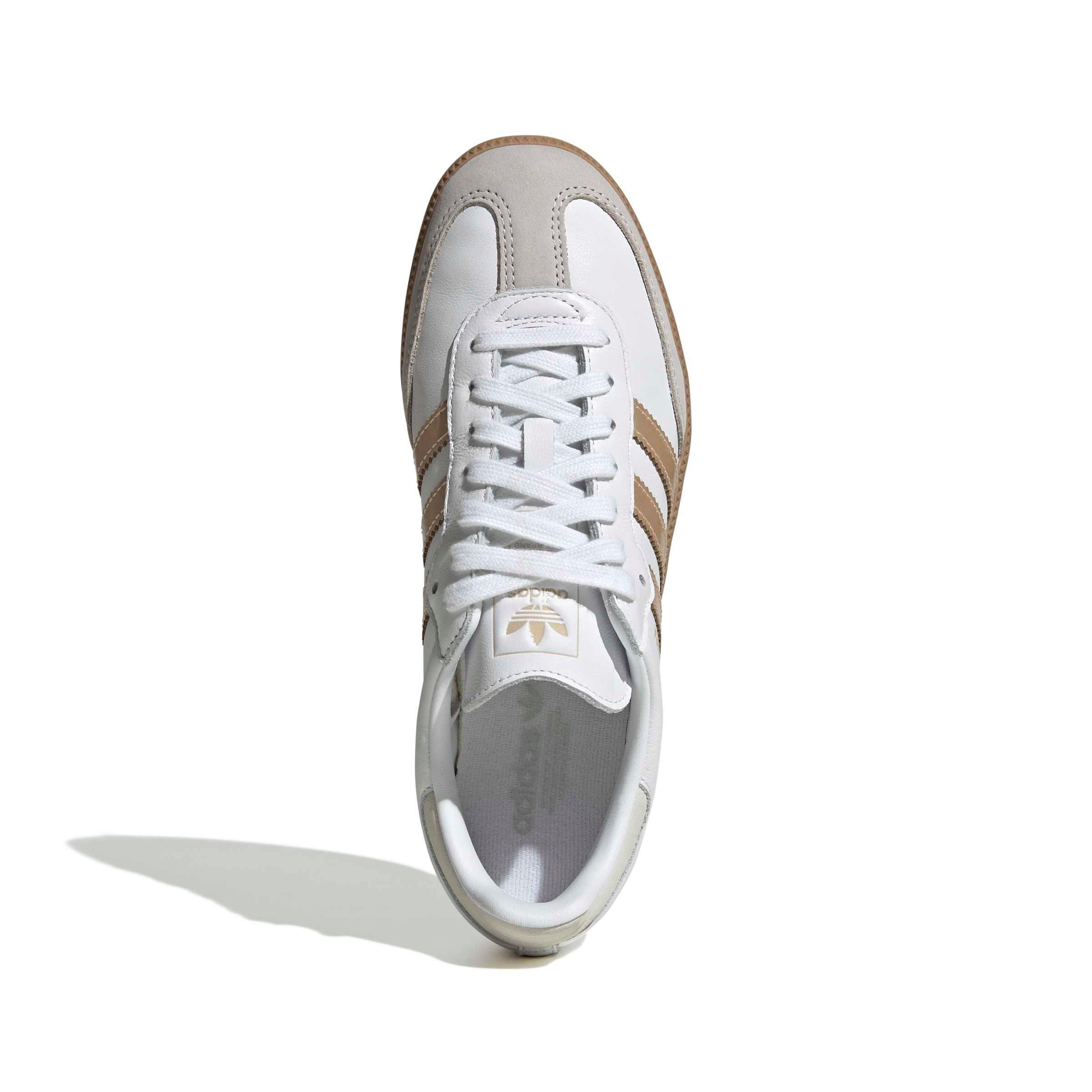 adidas Originals Samba OG "Ftwr White/Wonder Gold Metallic/Grey One" Women's Shoe - WHITE/GOLD/GREY Thumbnail View 5