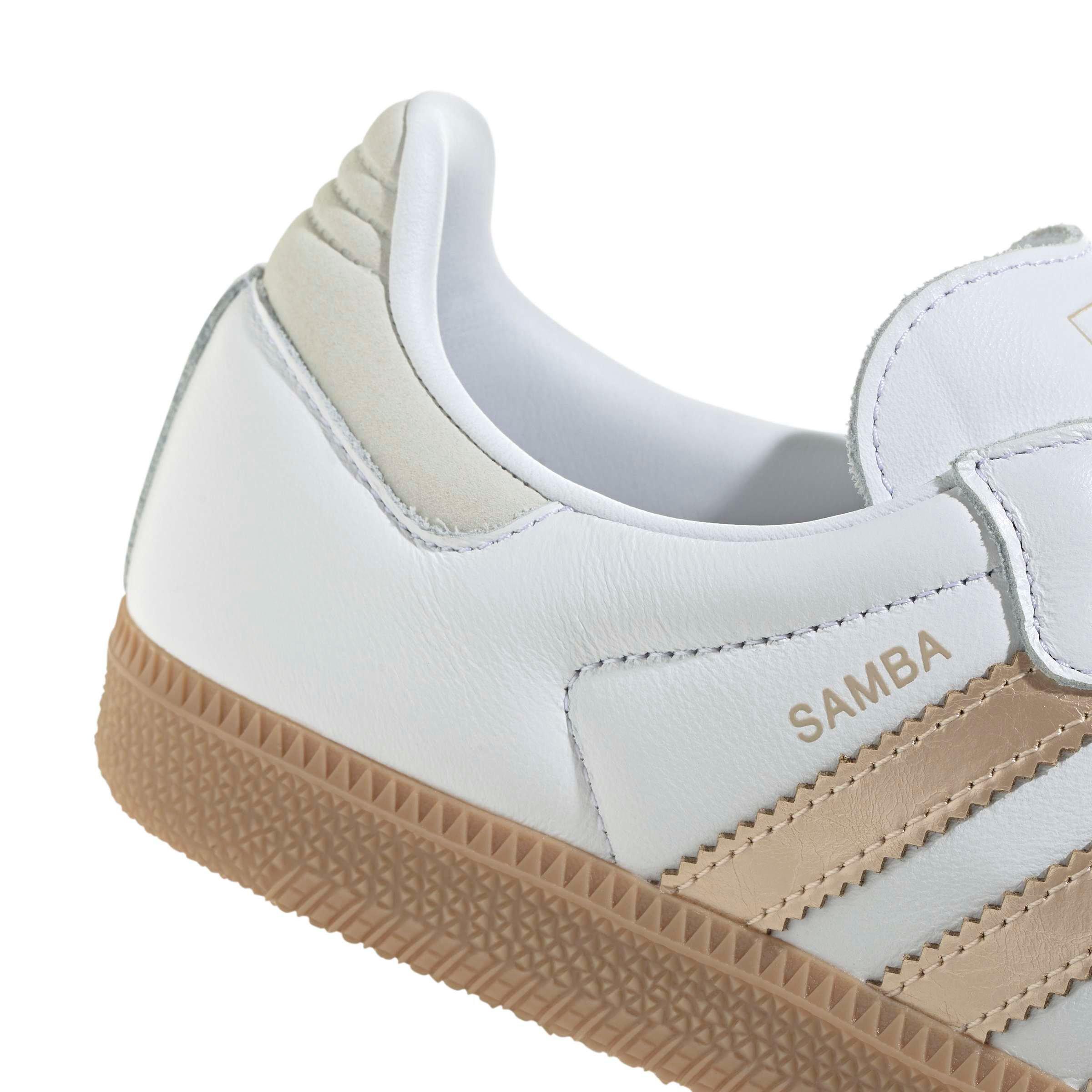 adidas Originals Samba OG "Ftwr White/Wonder Gold Metallic/Grey One" Women's Shoe - WHITE/GOLD/GREY Thumbnail View 7