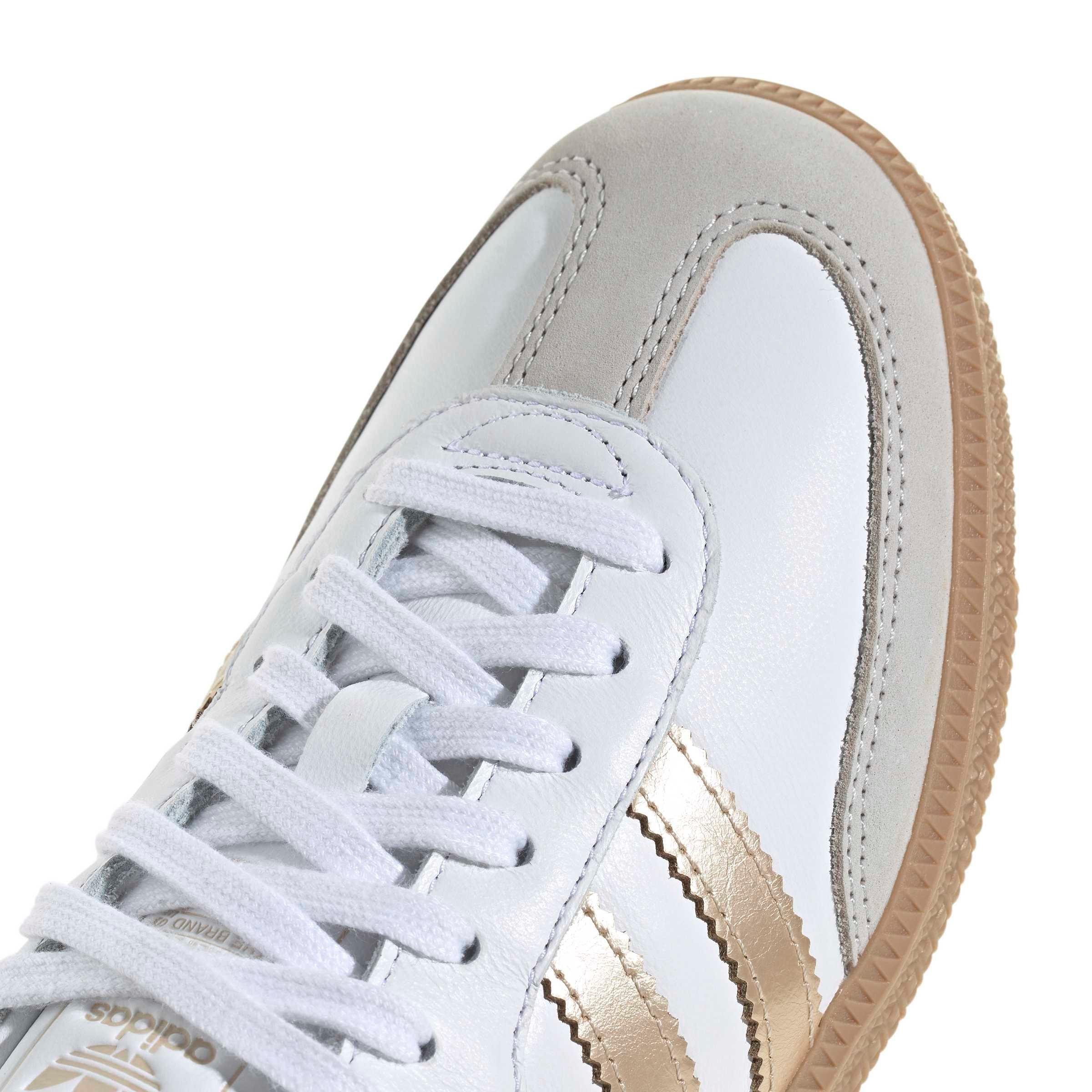 adidas Originals Samba OG "Ftwr White/Wonder Gold Metallic/Grey One" Women's Shoe - WHITE/GOLD/GREY Thumbnail View 8