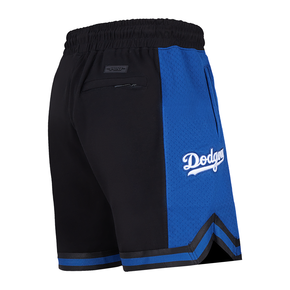 Pro Standard Men's MLB Los Angeles Dodgers Script Tail Double Knit 2.0 Short - Blue/Black - BLACK/BLUE