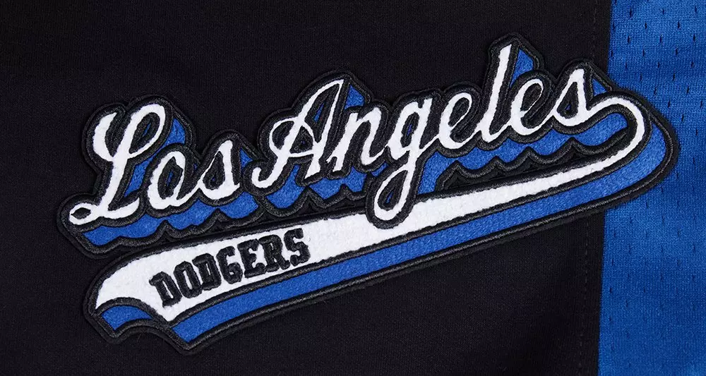 Pro Standard Men's MLB Los Angeles Dodgers Script Tail Double Knit 2.0 Short - Blue/Black - BLACK/BLUE